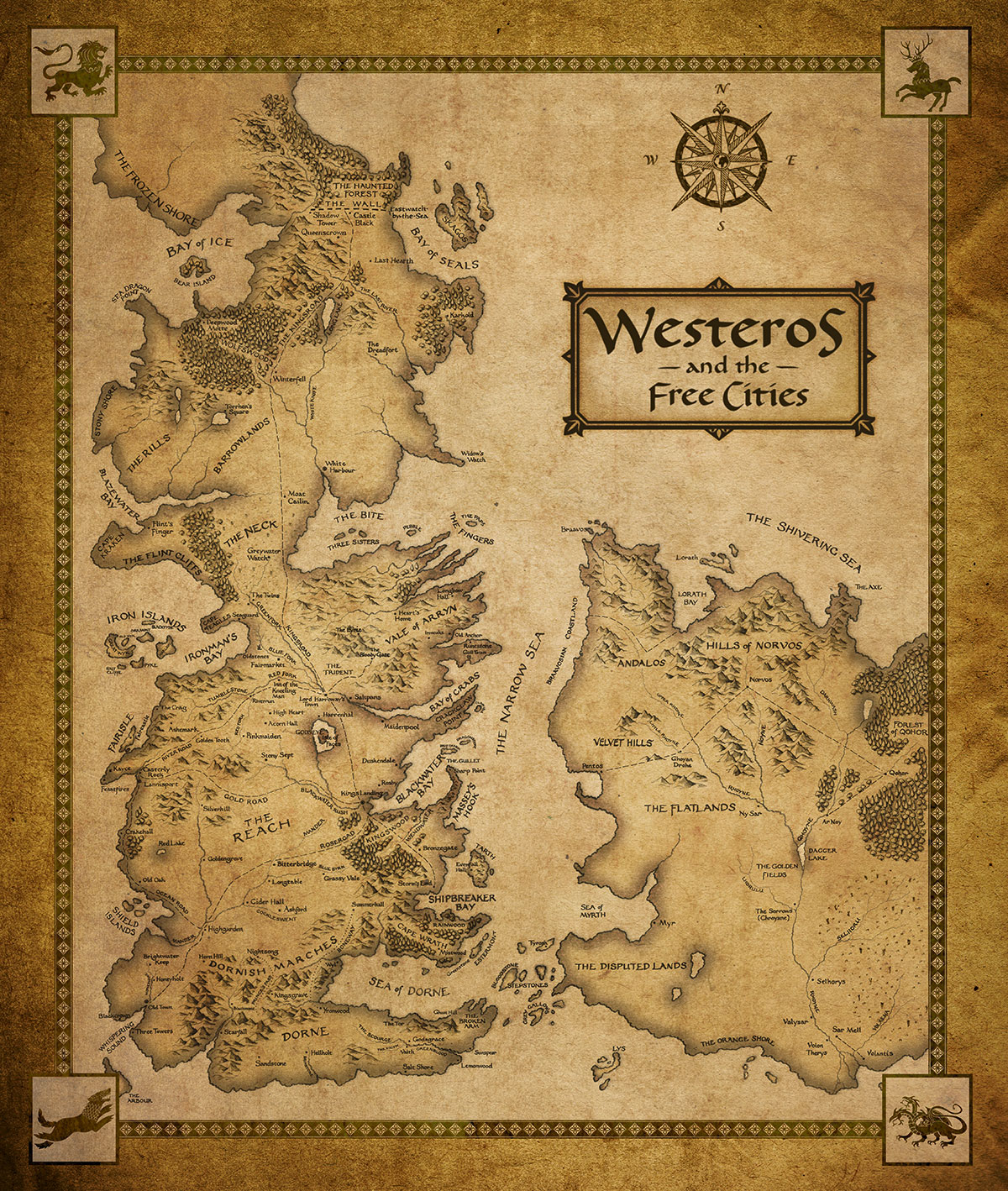 Mappa Westeros Game of Thrones, 1200x1418 Verticale, Telefono