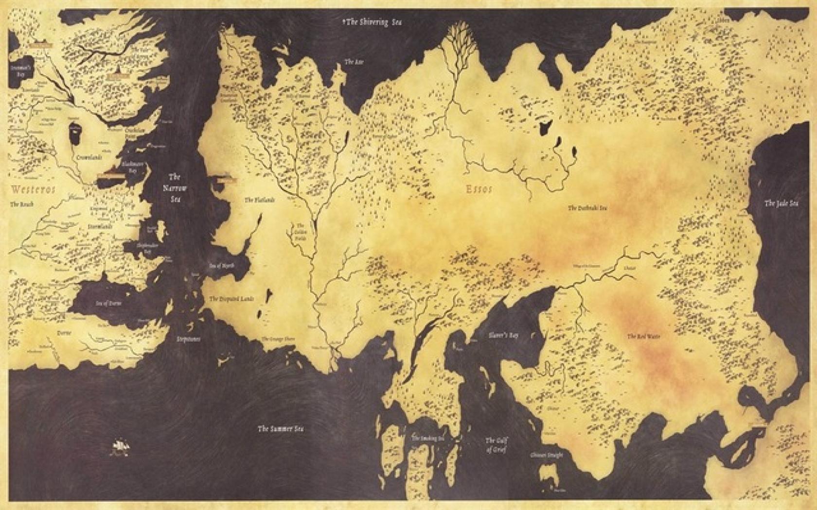 Mappa di Westeros ed Essos, 1680x1050 HD, PC