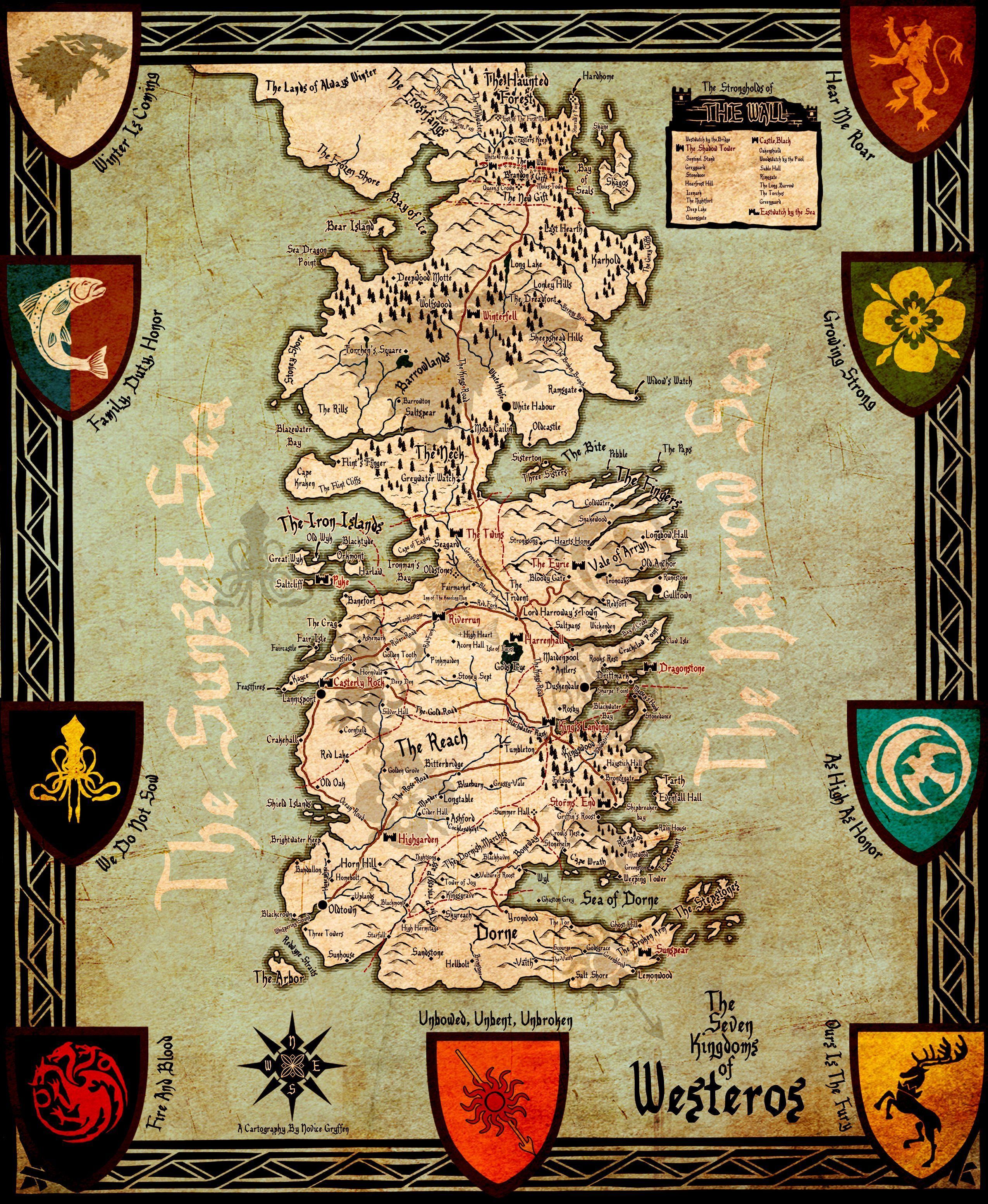 Mappa di Westeros, Game of Thrones, Trono di Spade, 2550x3108 Verticale, Mobile