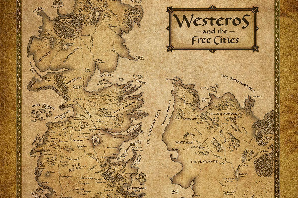 Mappa di Westeros pergamena, 1200x800 HD, Desktop
