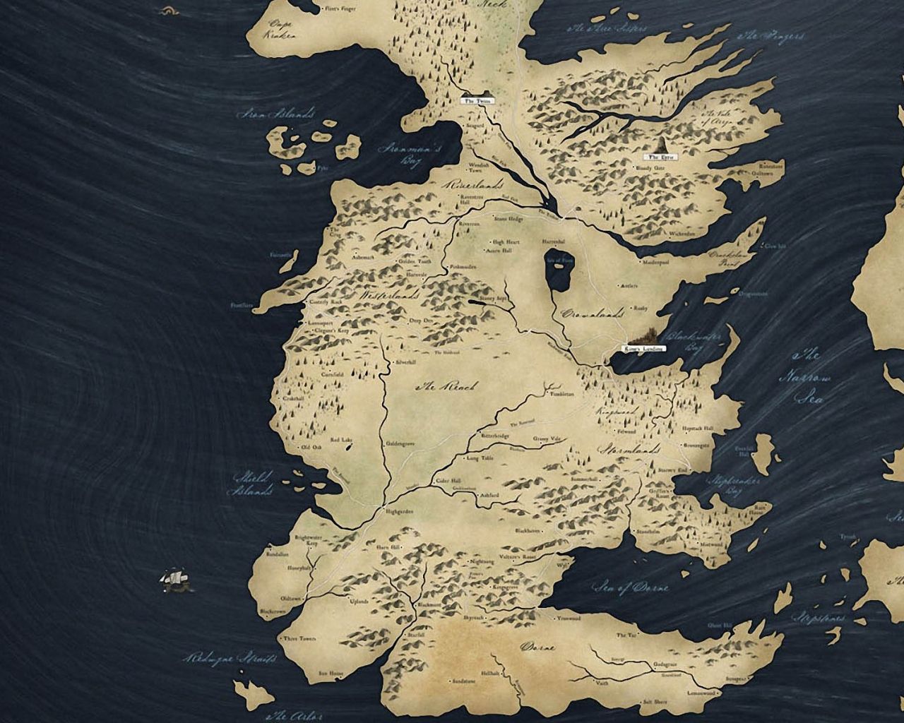 Mappa di Westeros, Game of Thrones, 1280x1024 HD, Desktop
