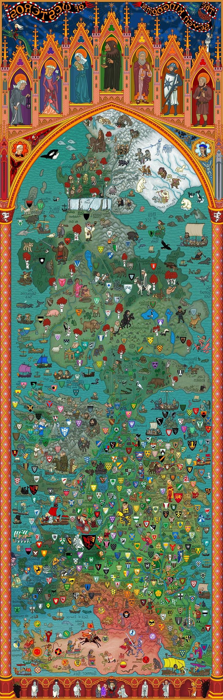 Mappa fantasy stile Game of Thrones, 1400x788 HD, Desktop