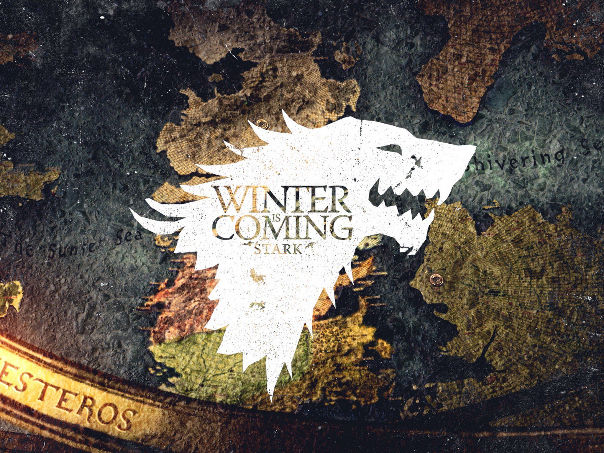 Mappa Westeros stemma Stark, 2048x1536 alta risoluzione, PC Desktop