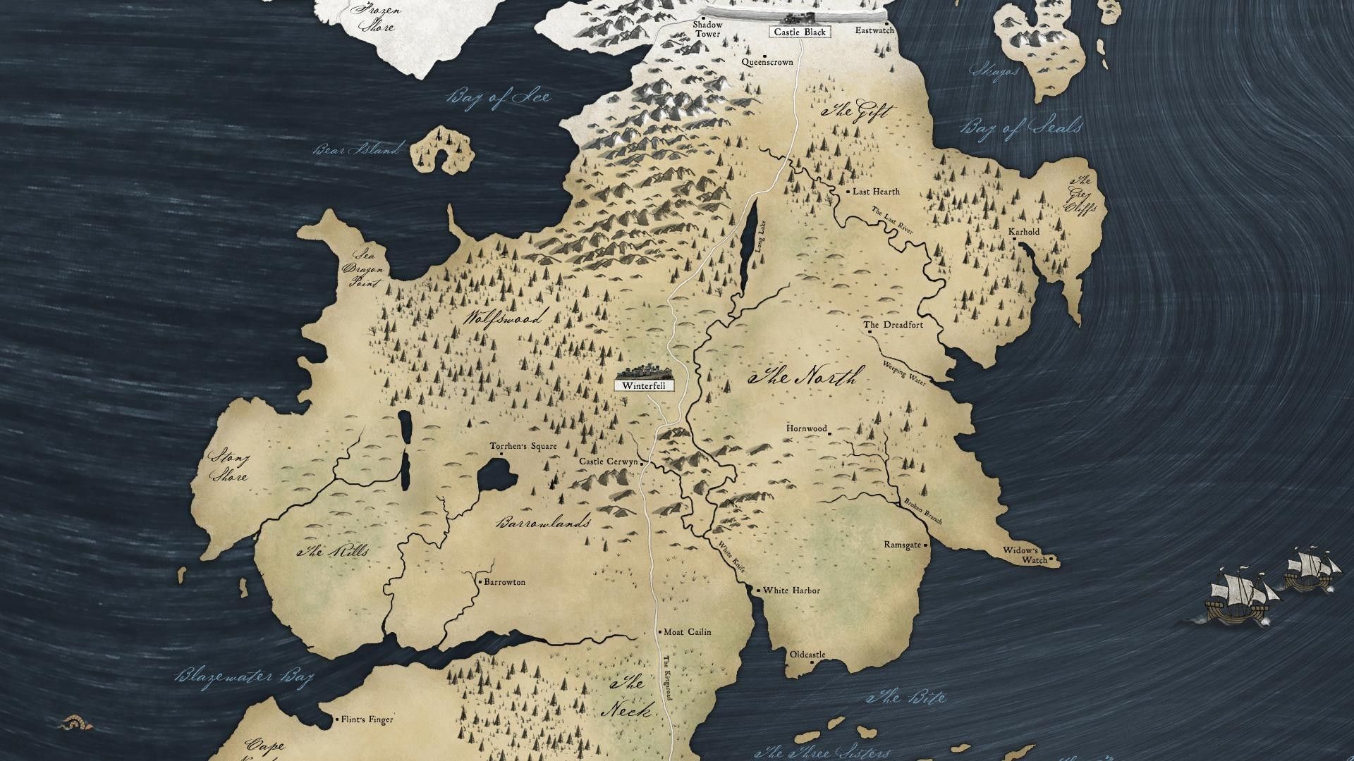 Mappa fantasy Westeros Game of Thrones, 1920x1080 Full HD 1080p, PC