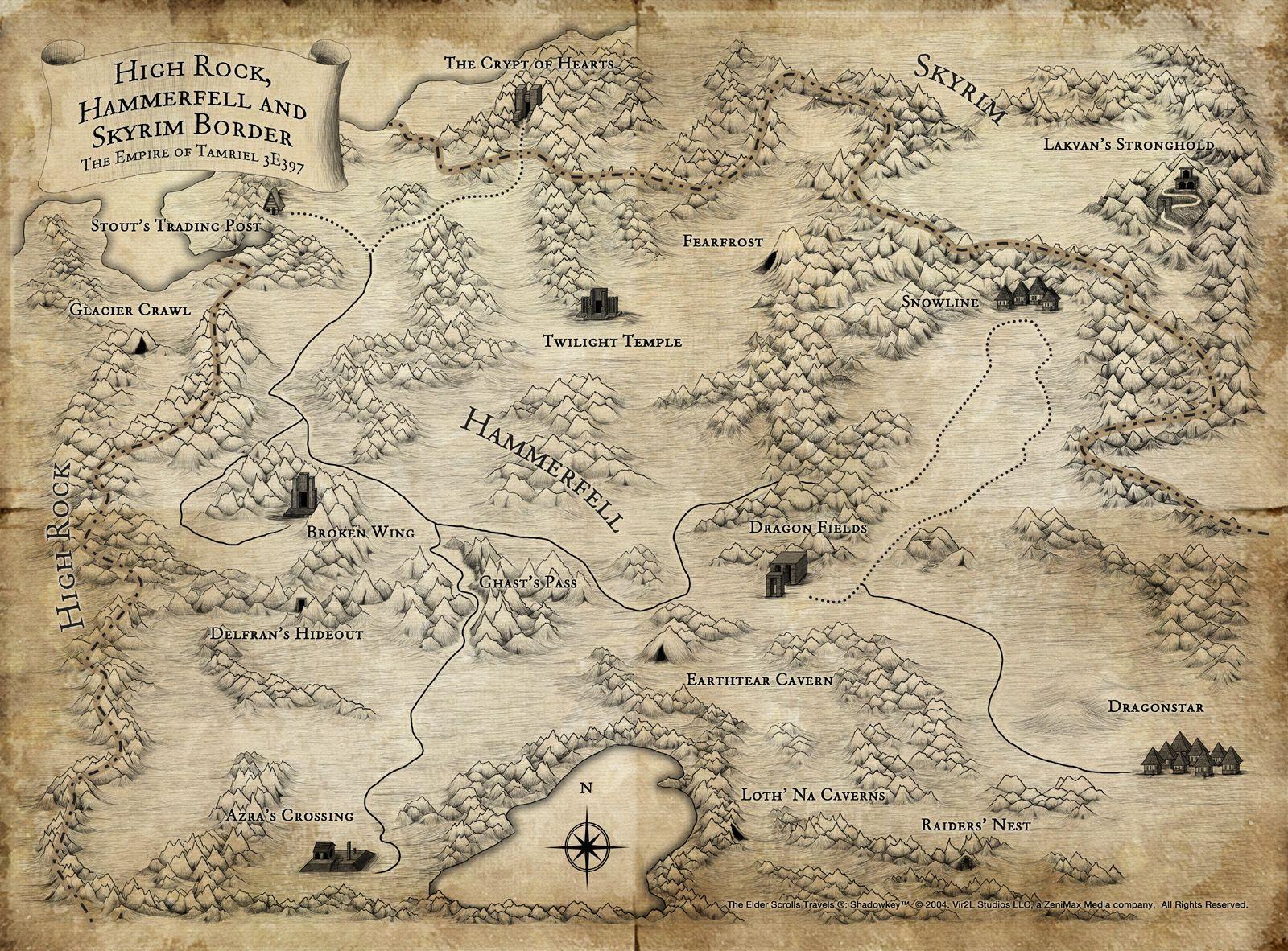 Mappa fantasy Skyrim Hammerfell, 1600x1182 900p, PC
