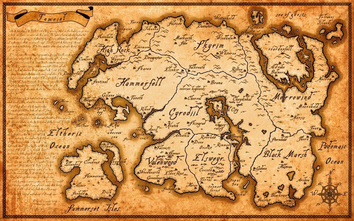 Mappa antica di Tamriel, 1131x707 HD, Desktop