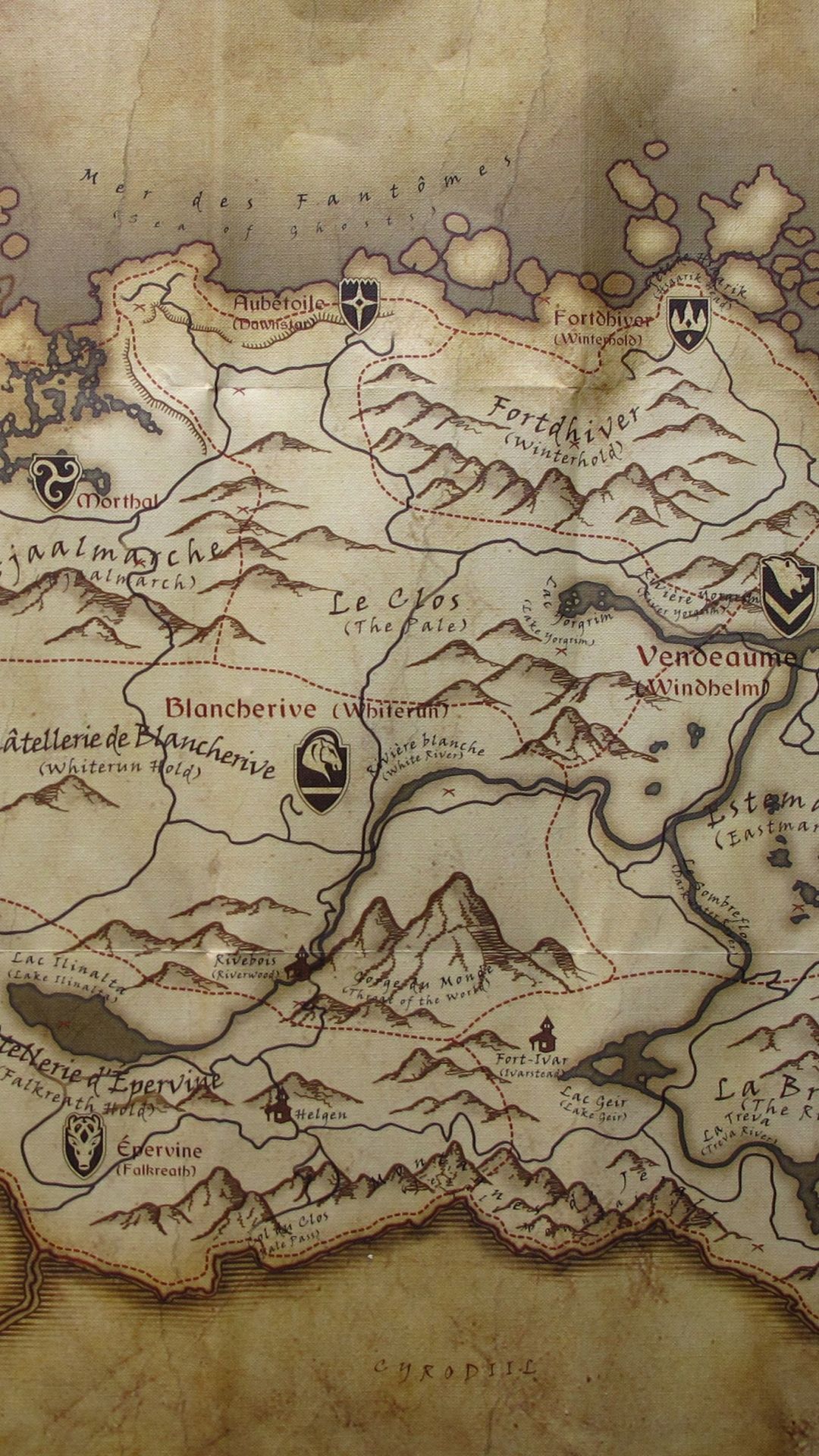 Mappa di Skyrim, 2500x1749 alta risoluzione, Desktop