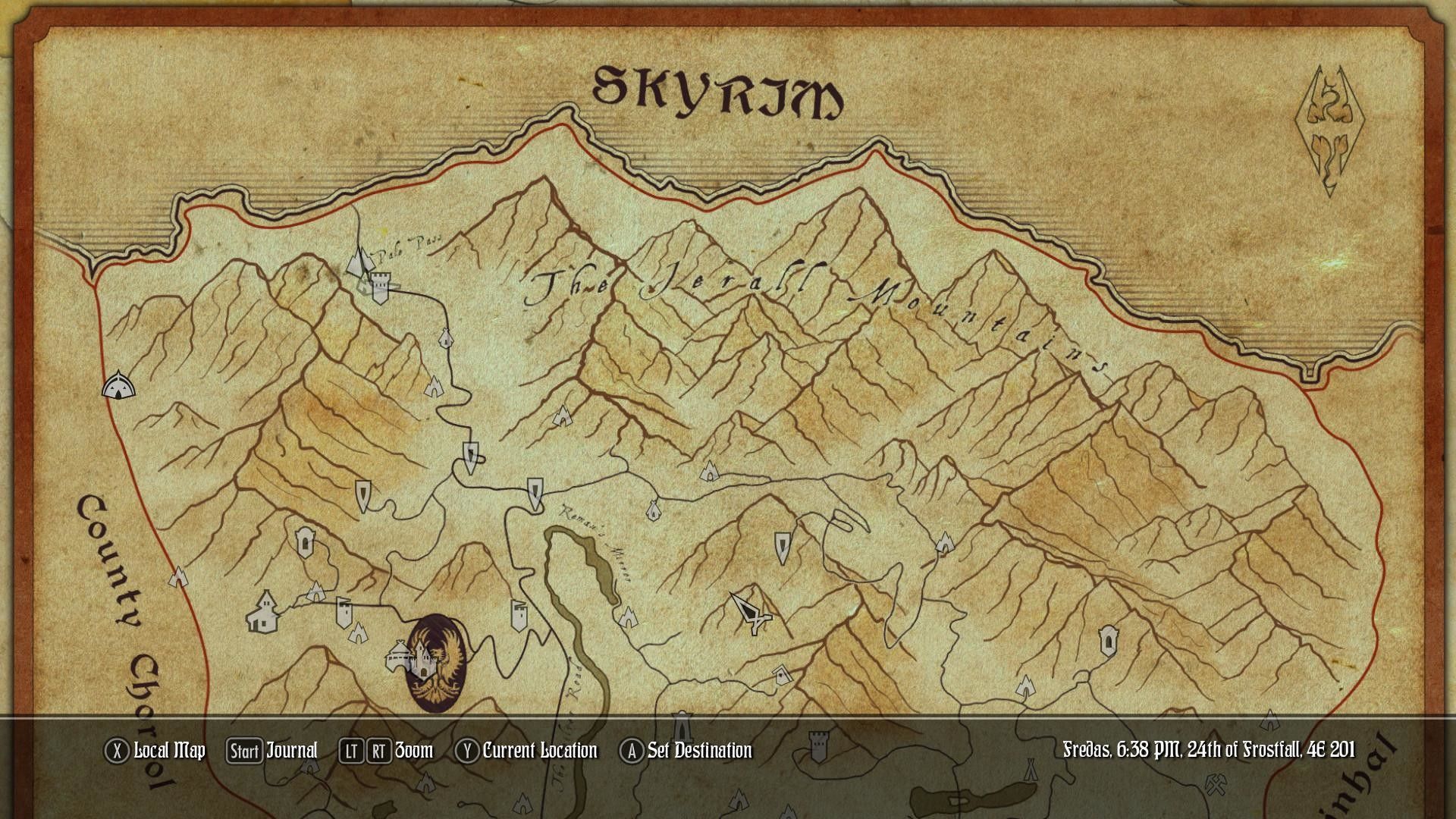 Mappa di Skyrim antica, 1070x747 HD, PC Desktop