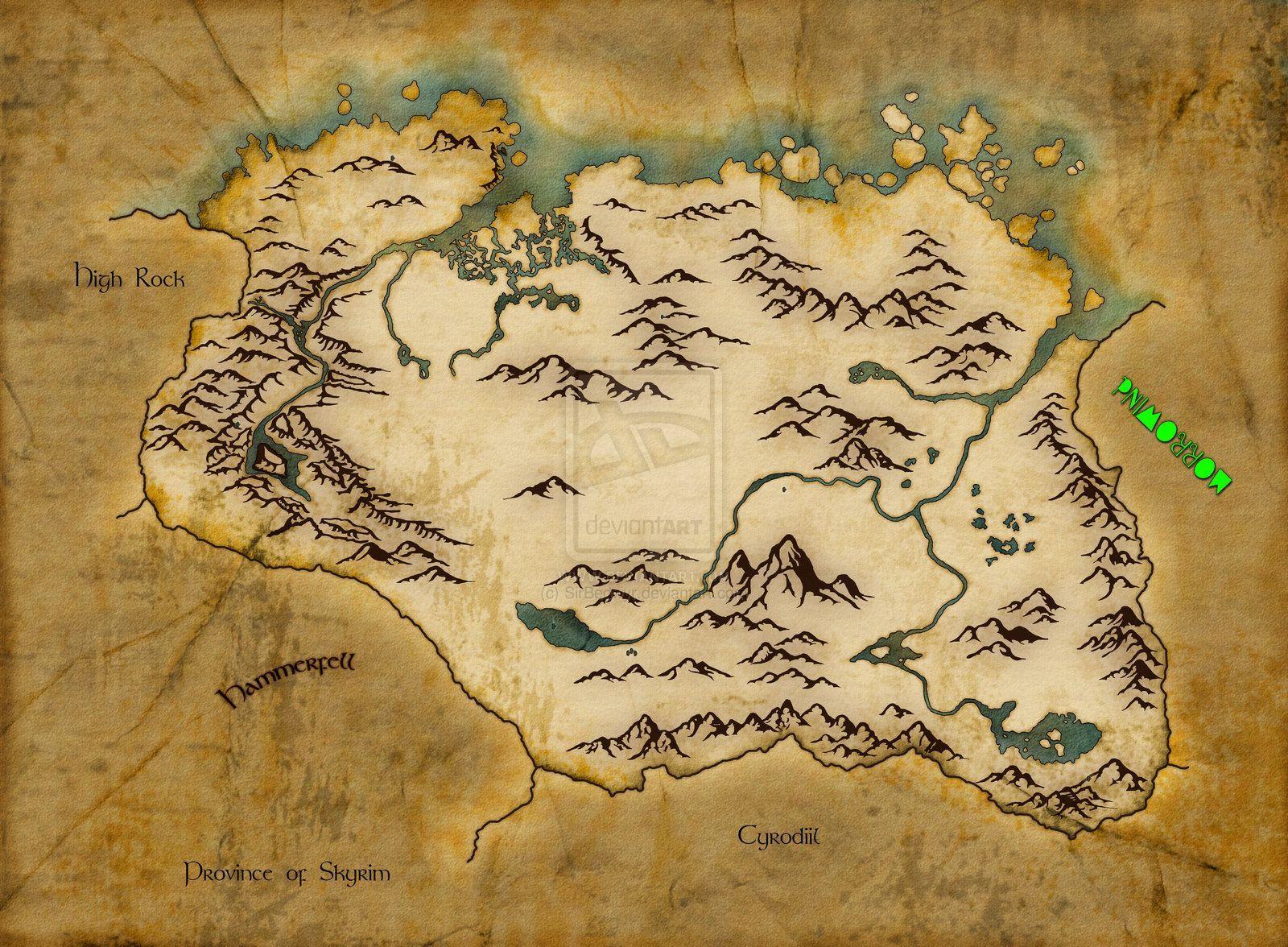 Mappa di Skyrim pergamena, 1600x1176 HD, Desktop