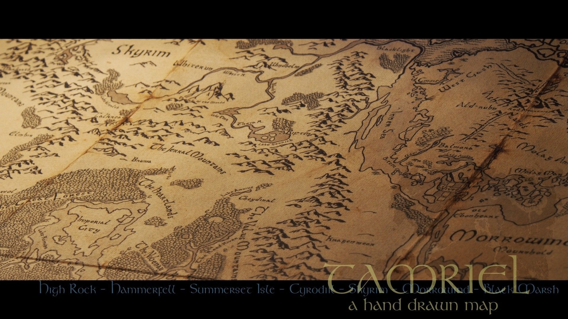 Mappa di Skyrim Tamriel, 1920x1080 Full HD 1080p, PC Desktop