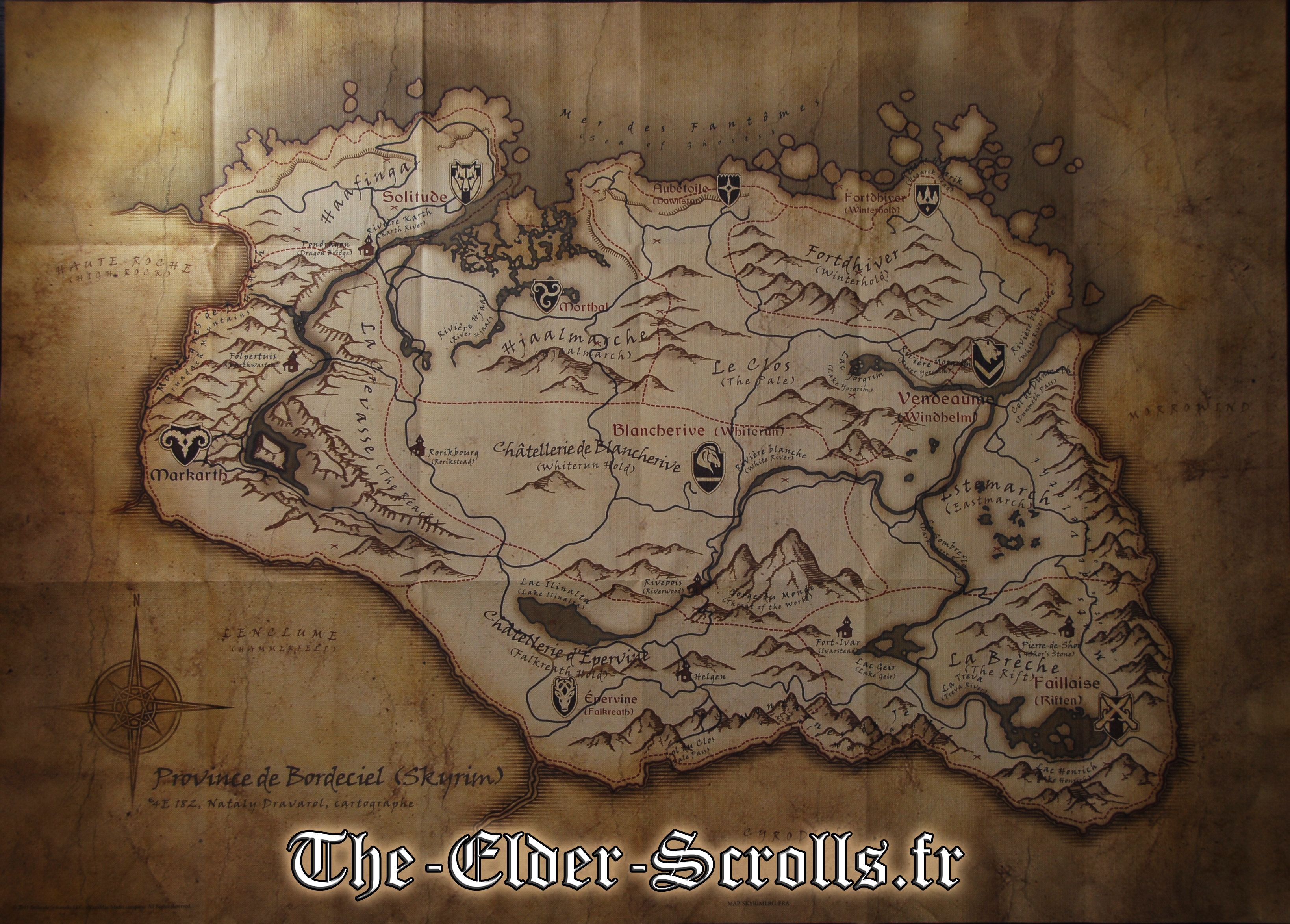 Mappa di Skyrim, 1920x1080 Full HD, Desktop