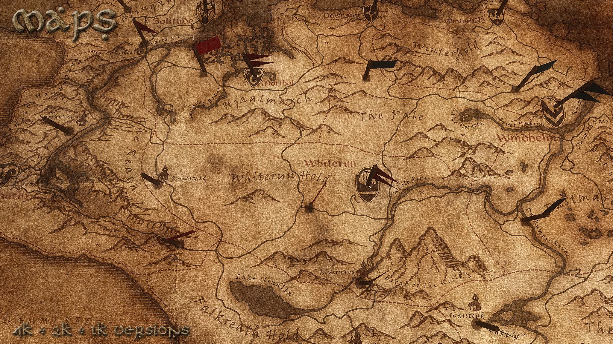 Mappa di Skyrim pergamena, 1680x1050 900p, Laptop