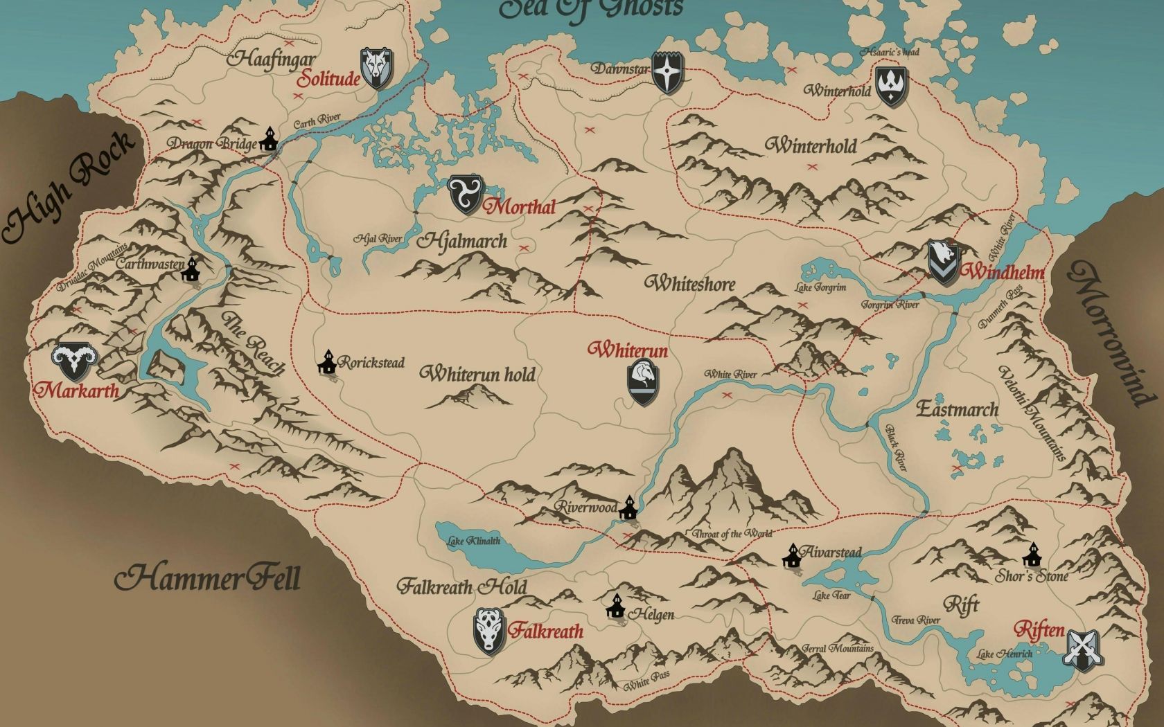 Mappa di Skyrim, 1680x1050 900p, Desktop