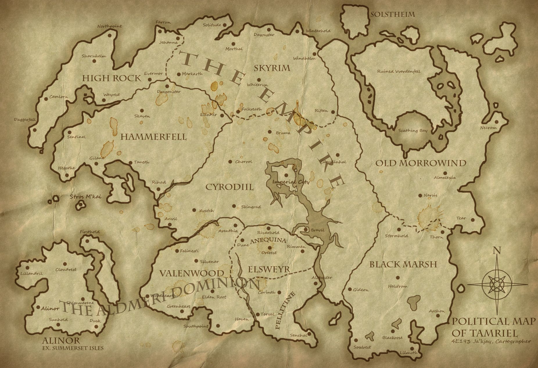 Mappa di Tamriel Skyrim, 1852x1269 HD Ready, Laptop