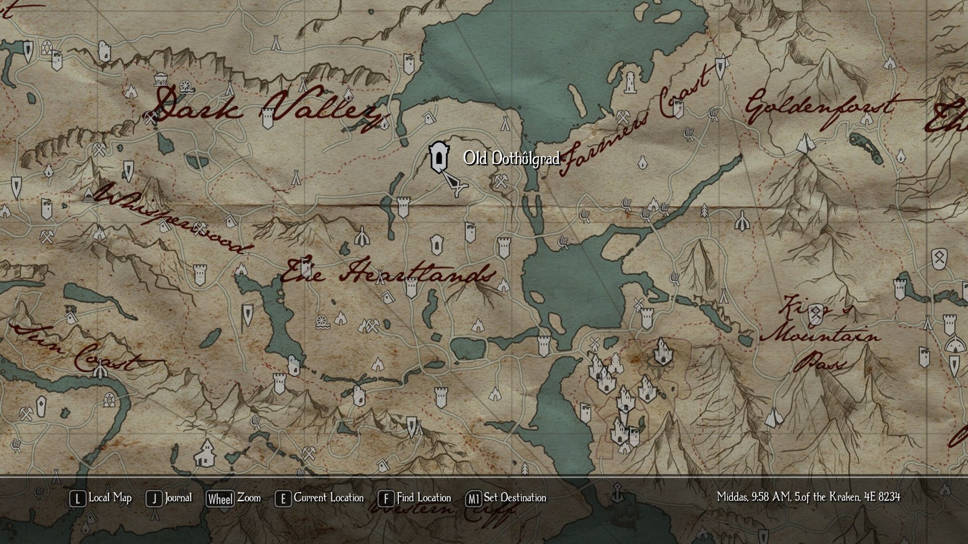 Mappa pergamena Skyrim, 2048x1152 2K, iMac