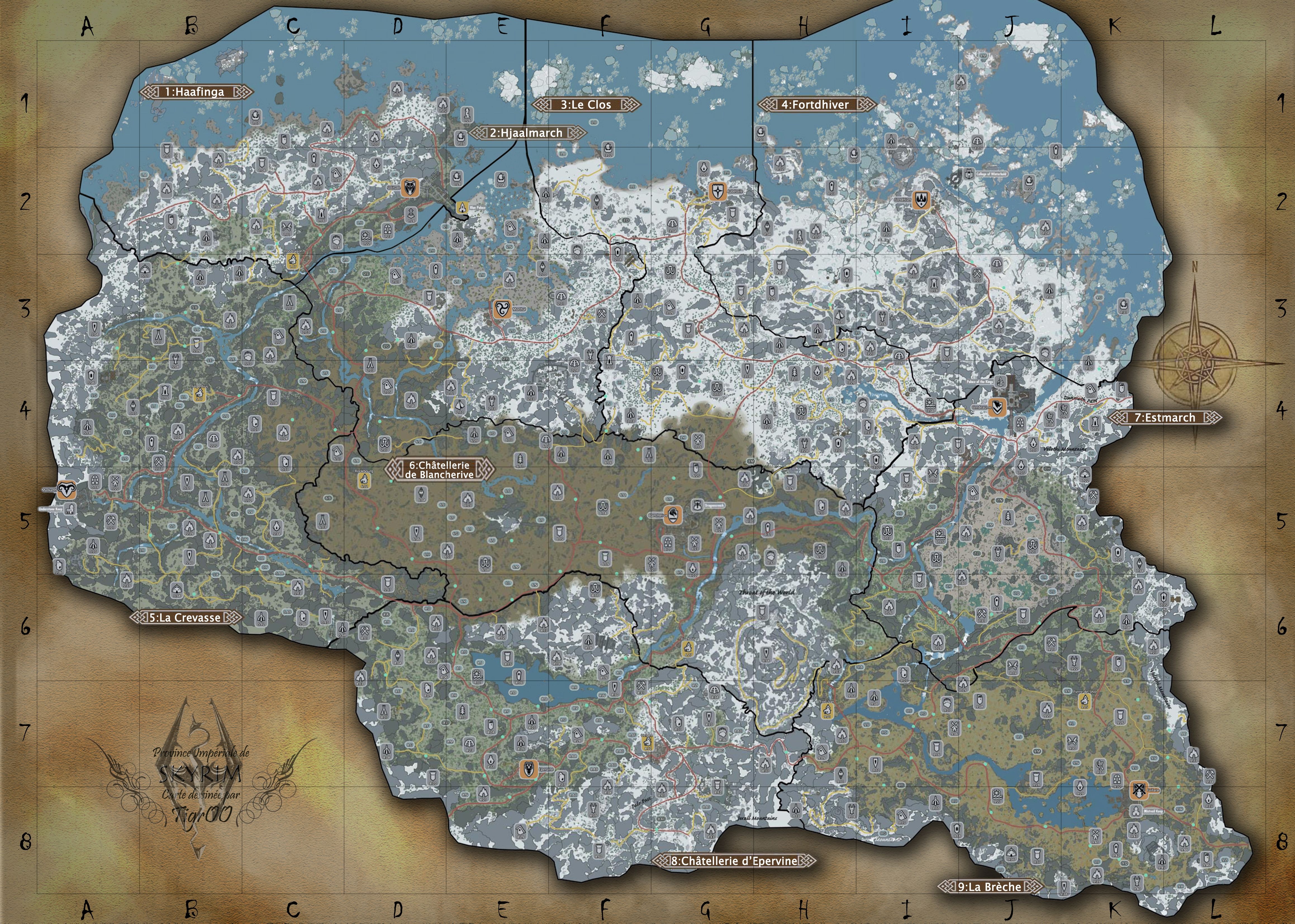 Mappa di Skyrim in gioco, 1920x1080 Full HD 1080p, Laptop