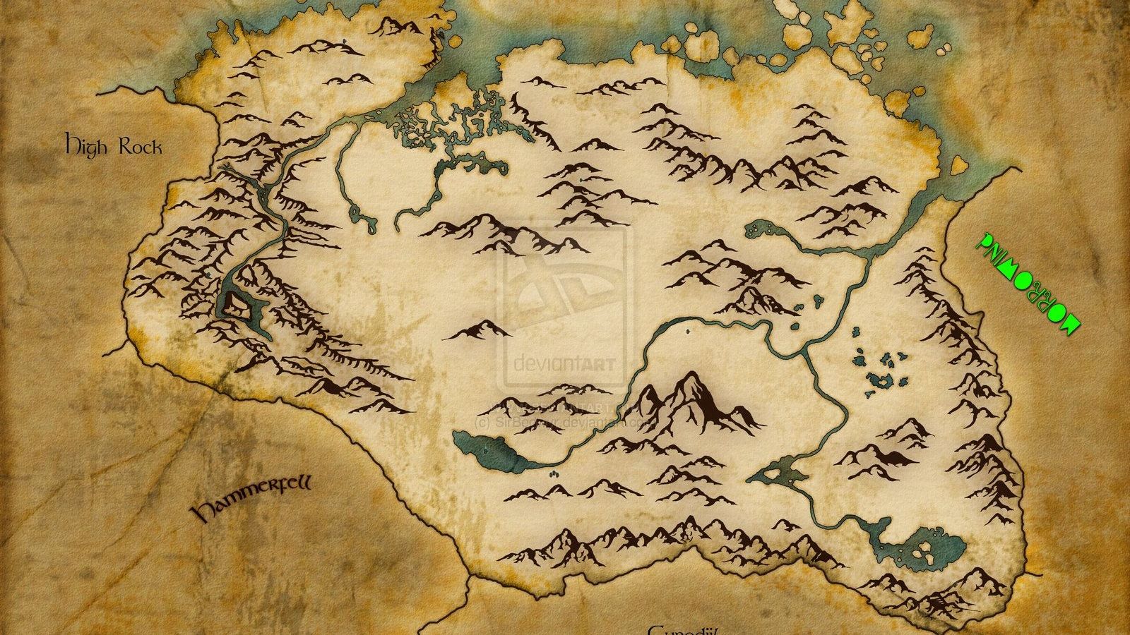 Mappa di Tamriel Skyrim, 1920x1080 Full HD, Desktop