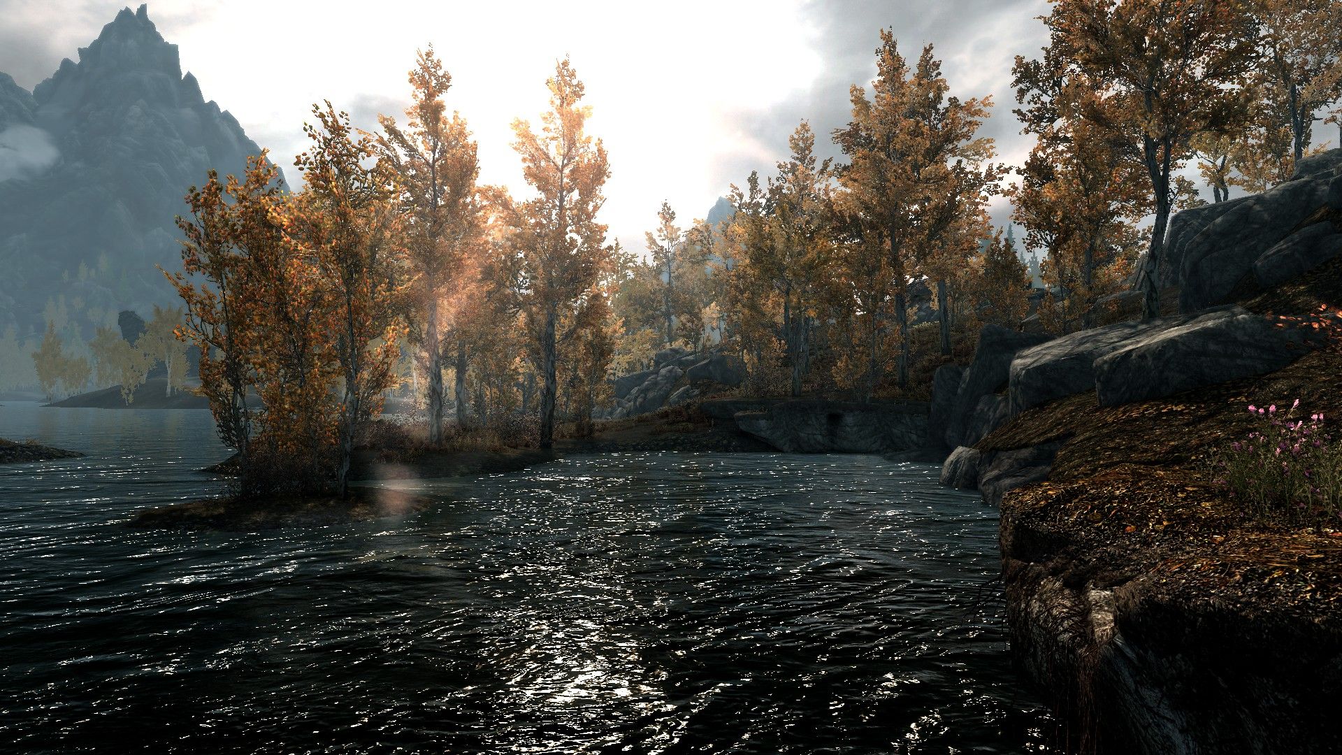 Paesaggio Skyrim lago montagne, 1920x1080 1080p, PC Desktop