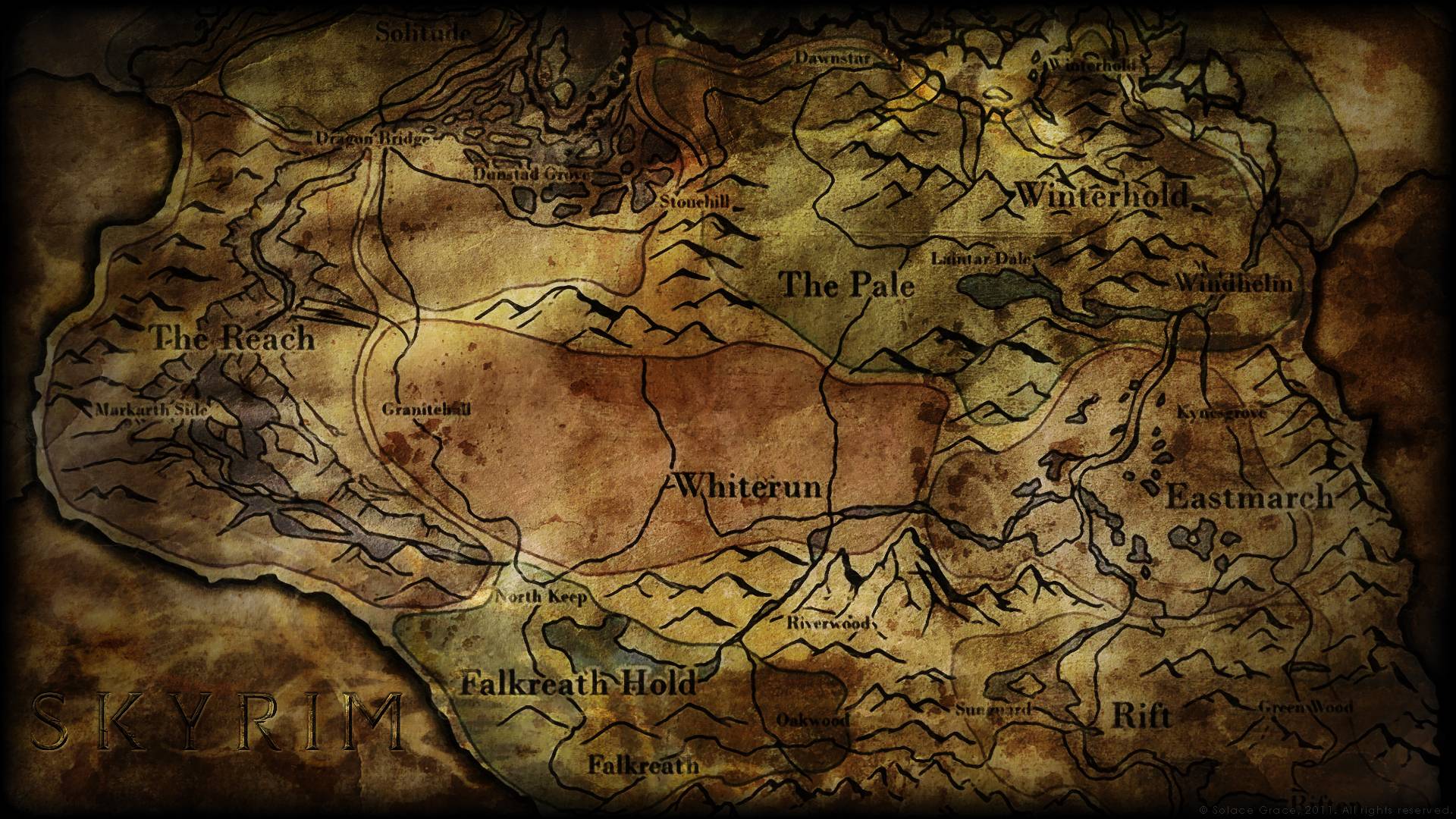 Mappa di Tamriel, Skyrim, 2100x1530 Hi-Res, Laptop