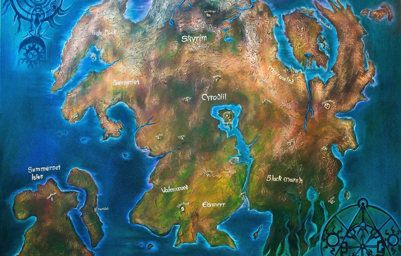 Mappa di Skyrim, 4635x3307 UHD, PC 4K