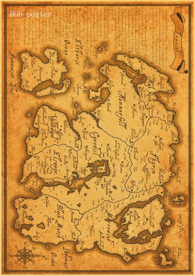 Mappa di Skyrim antica, 1600x900 HD Ready, PC Desktop