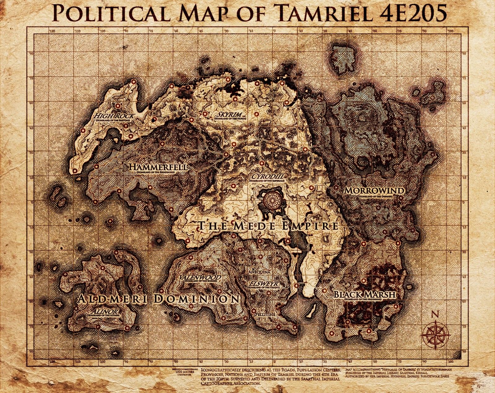 Mappa politica di Tamriel, 1600x1273 HD, Laptop