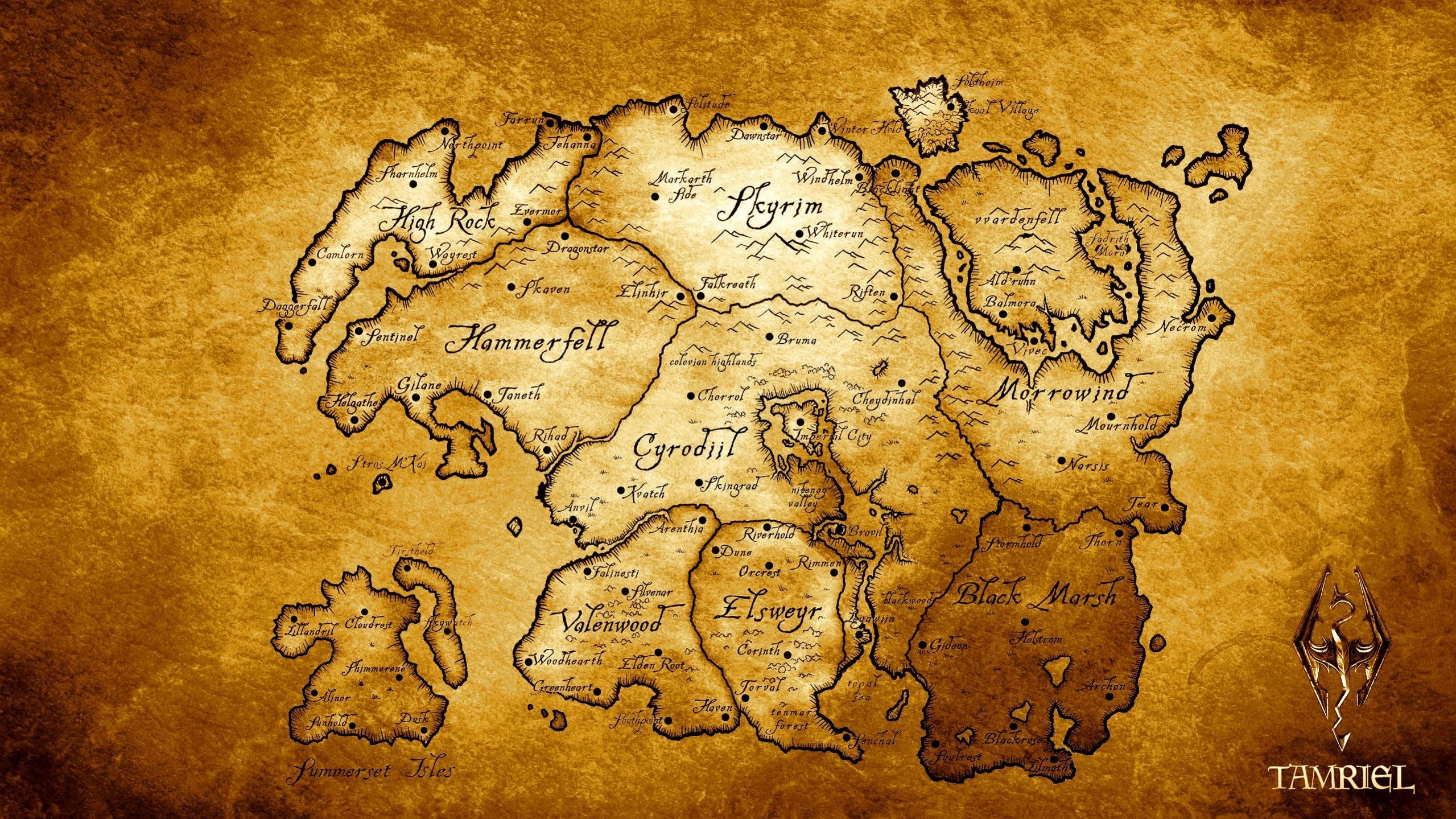 Mappa di Tamriel Skyrim, 2559x1439 Hi-Res, Desktop