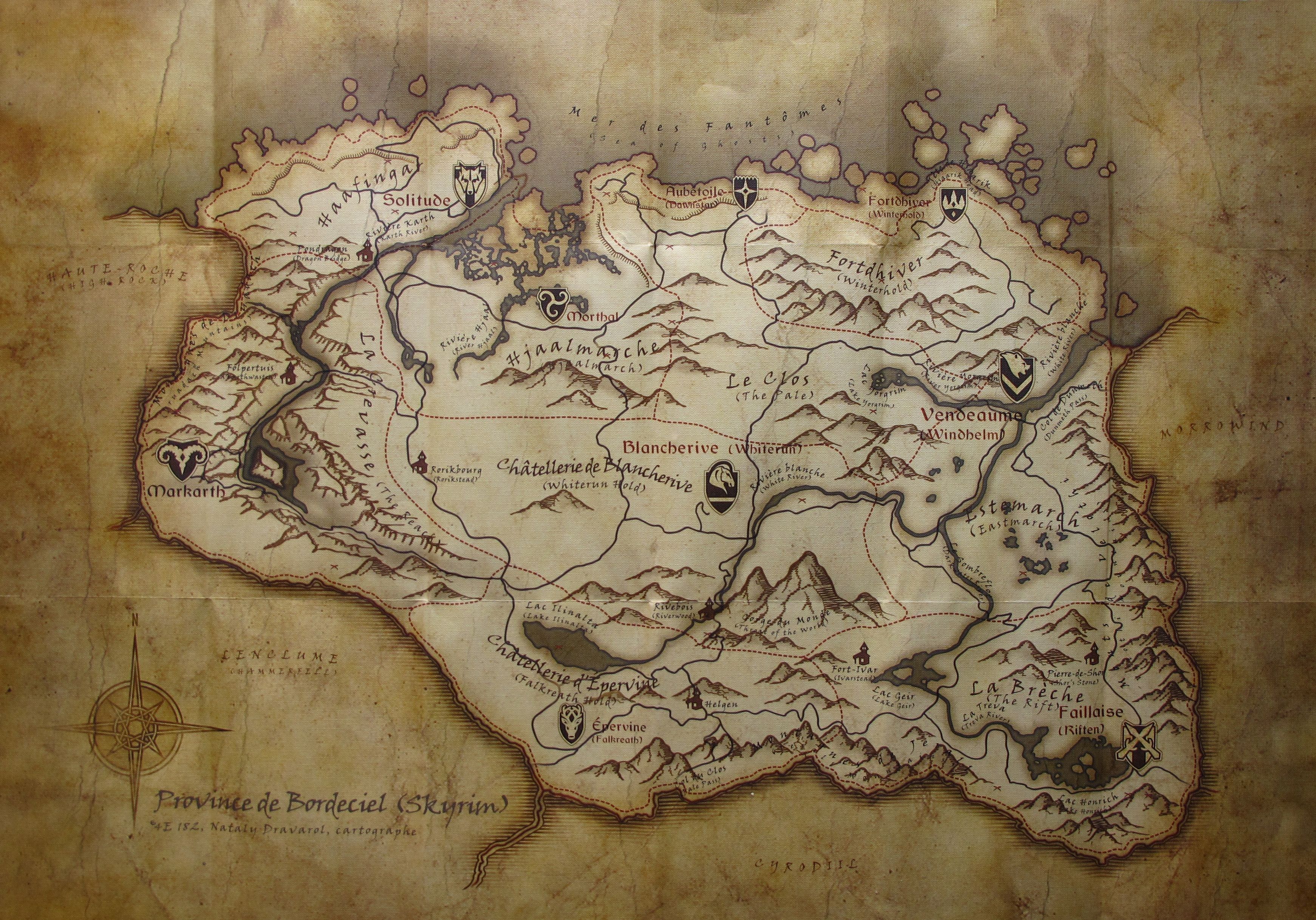 Mappa pergamena di Skyrim, 3483x2436 2K+, Monitor Gaming