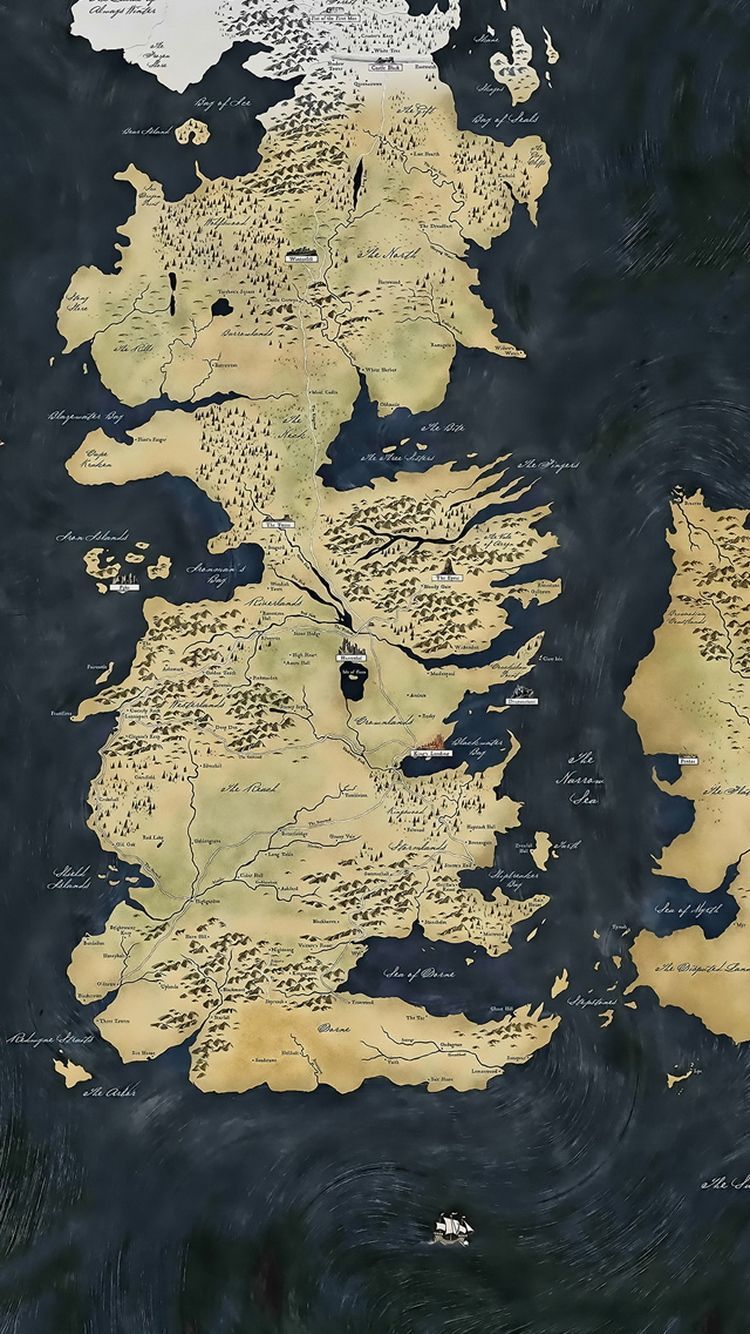 Mappa di Westeros, Game of Thrones, 750x1334 Verticale, iPhone Plus
