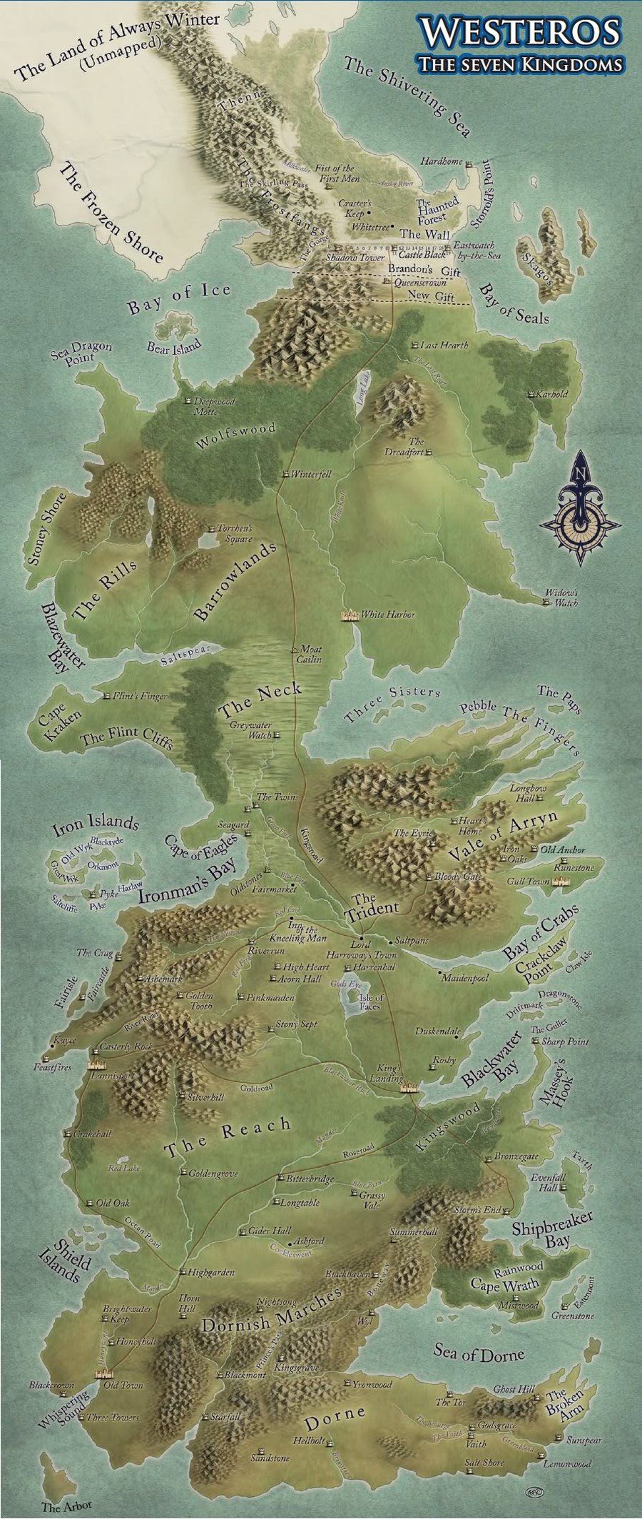 Mappa di Westeros, 900x2128 Verticale, iPhone