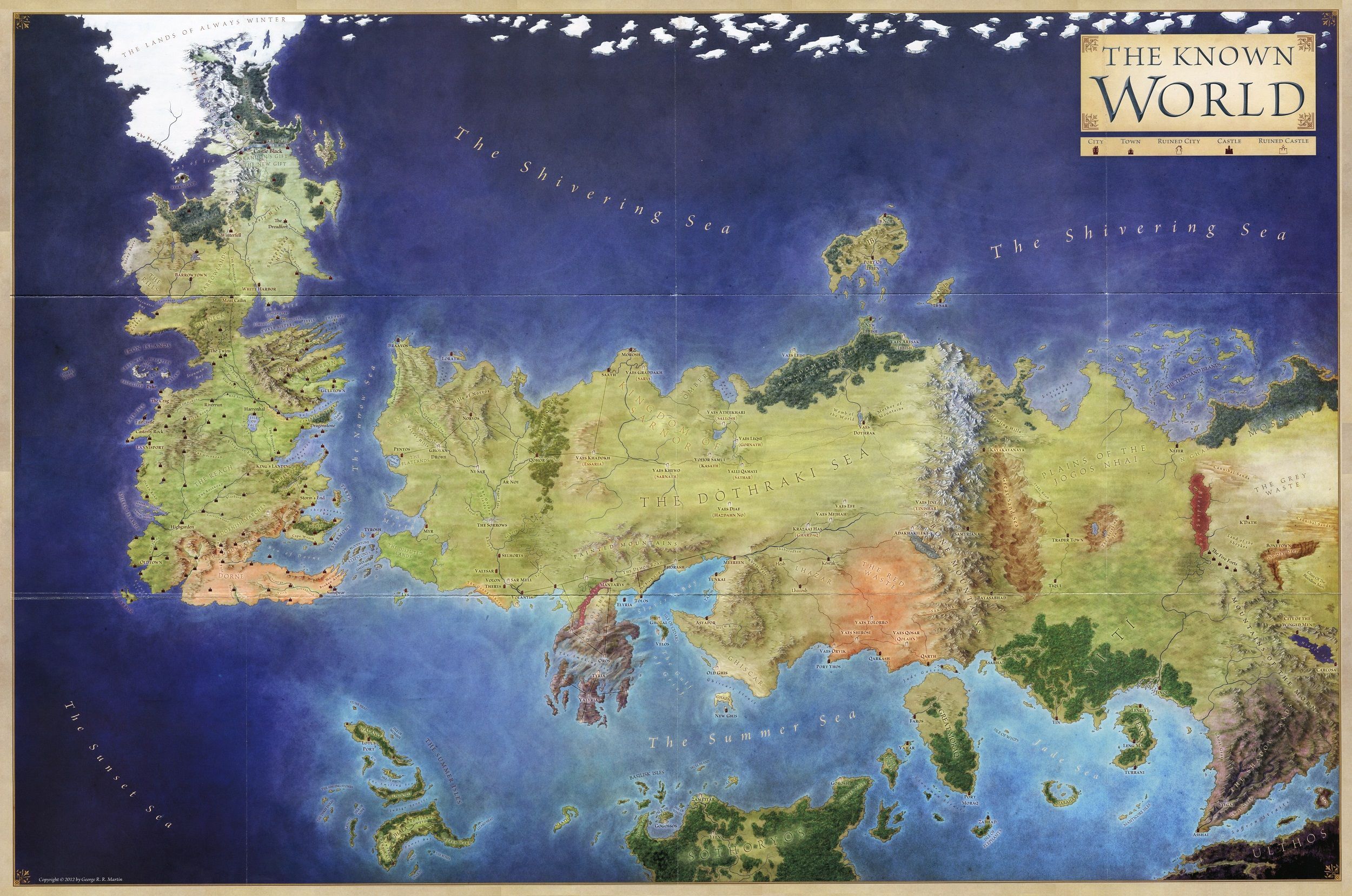Mappa Game of Thrones Westeros, 2500x1657 2K, iMac
