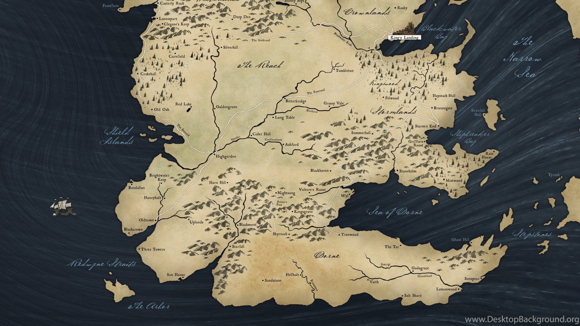 Mappa Westeros Game of Thrones, 1920x1080 Full HD 1080p, PC Desktop