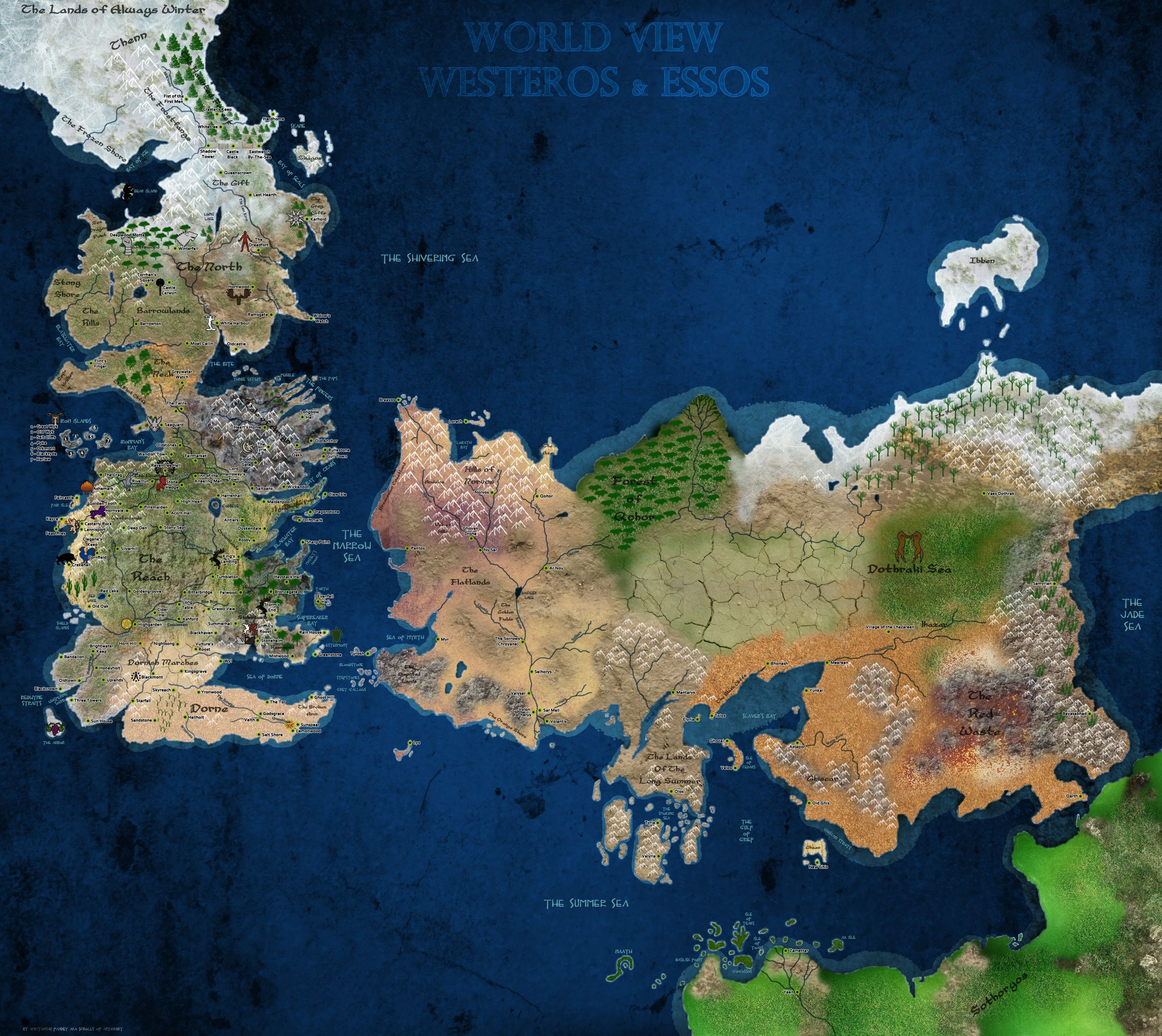 Mappa Westeros ed Essos, 2803x2500 2K+, Desktop