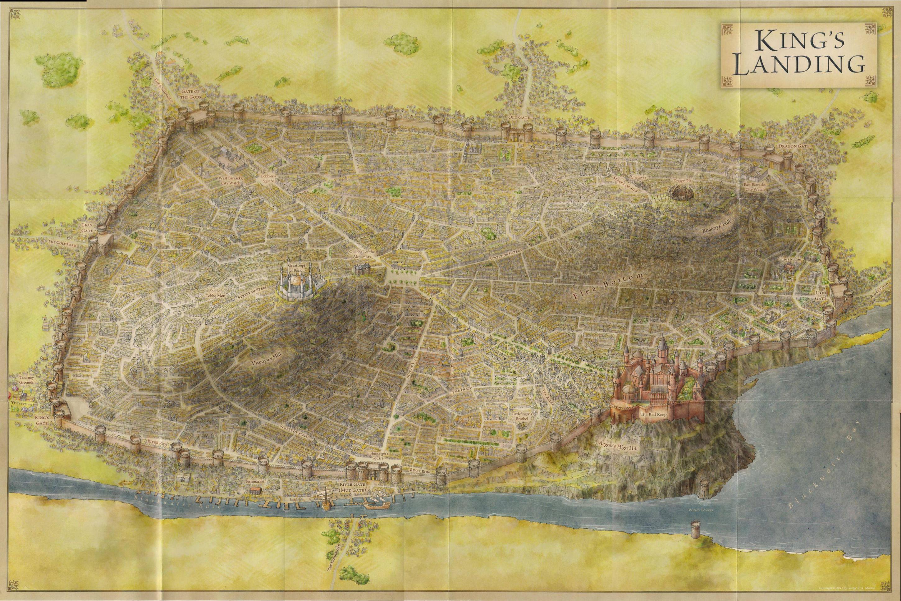 Mappa King's Landing Game of Thrones, 3222x2149 2K+, Monitor Gaming