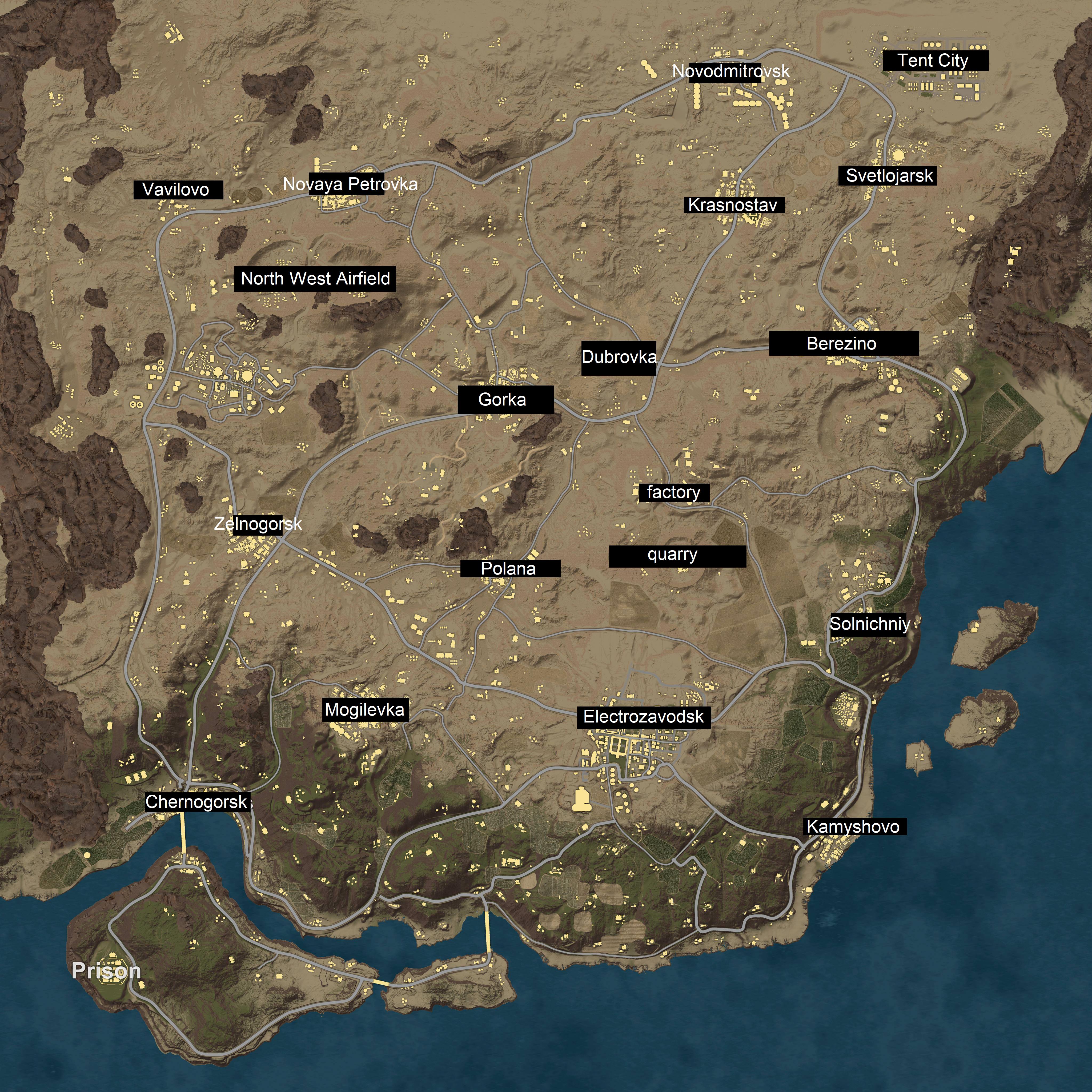 Mappa PUBG Erangel, 5400x5400 4K, Smart TV 4K