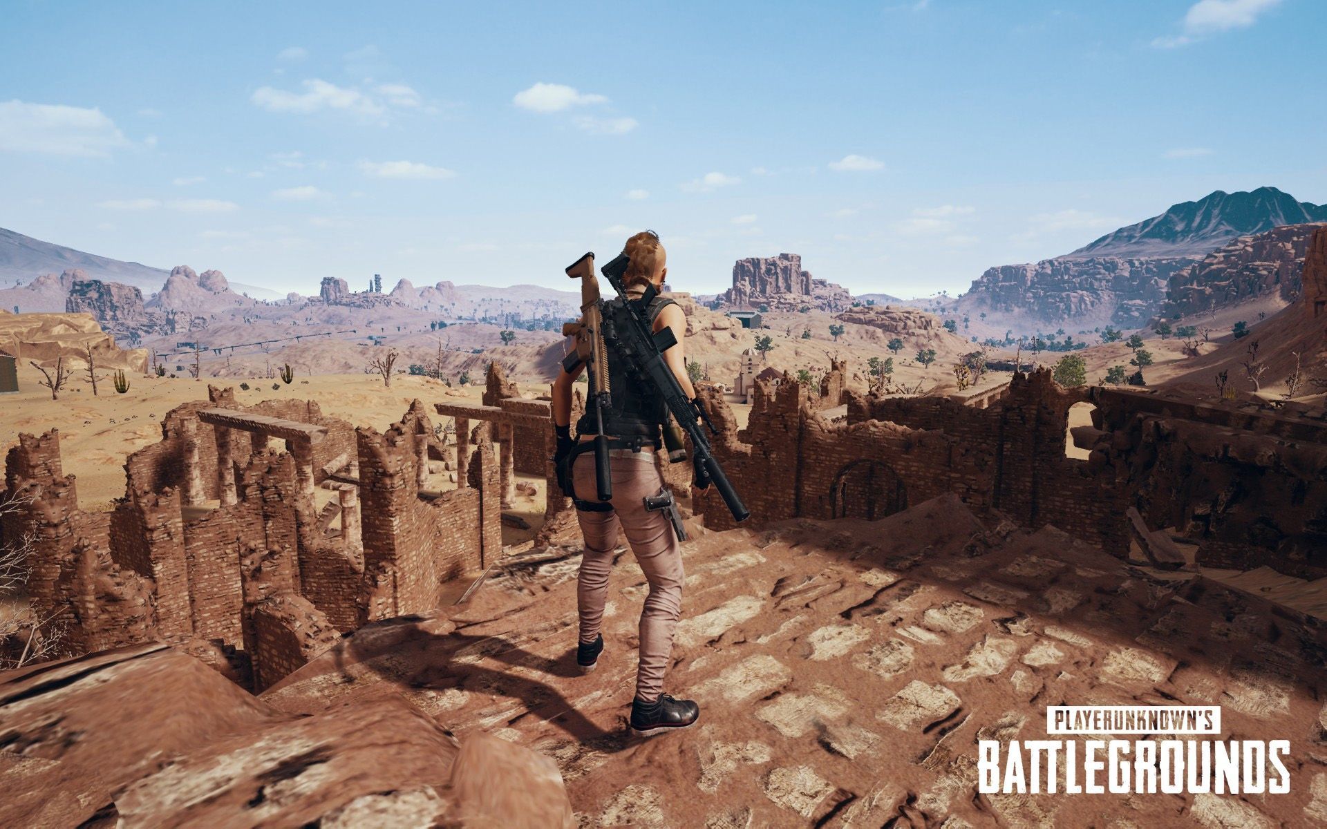 Personaggio PUBG su rovine desertiche, 1920x1200 Full HD+, Desktop