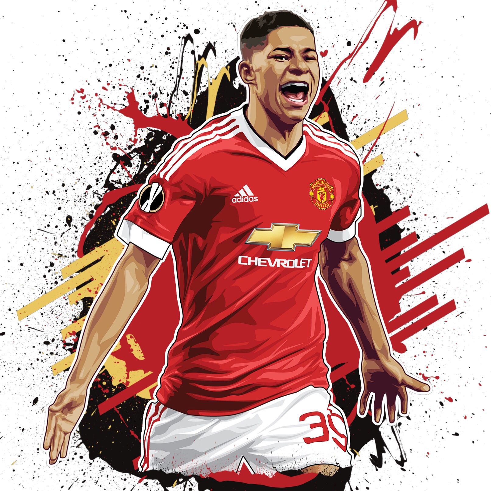 Calciatore Manchester United esultanza, 1612x1612 HD, ROG Asus Laptop