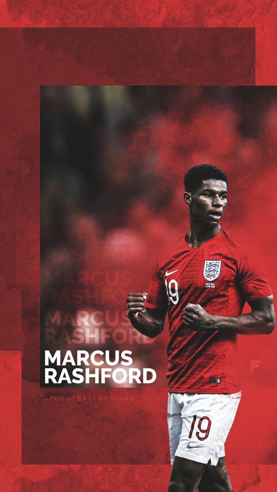 Marcus Rashford calciatore Inghilterra, 1080x1920 Verticale, Telefono