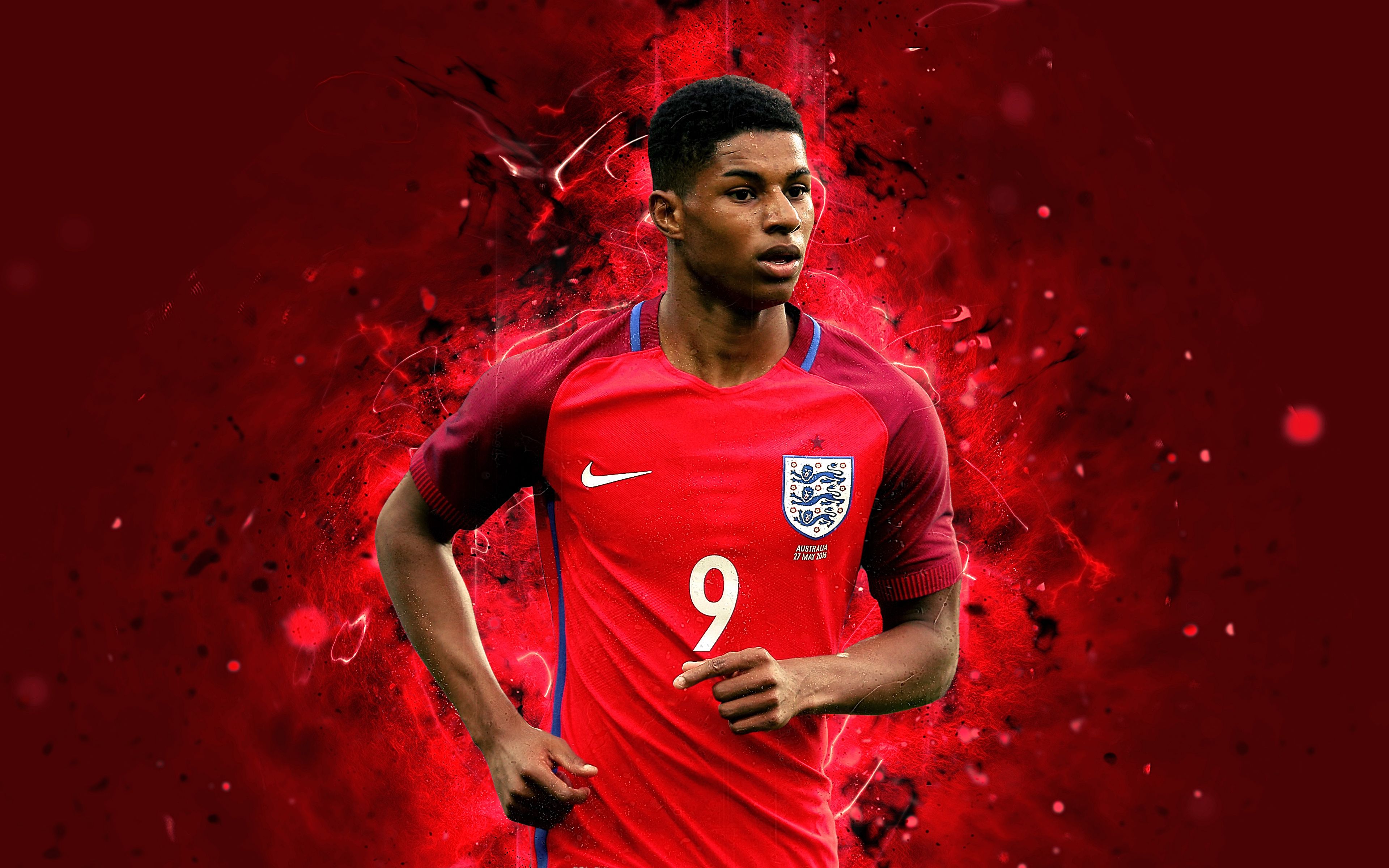Marcus Rashford maglia Inghilterra, 3840x2400 4K Ultra HD, Monitor 4K