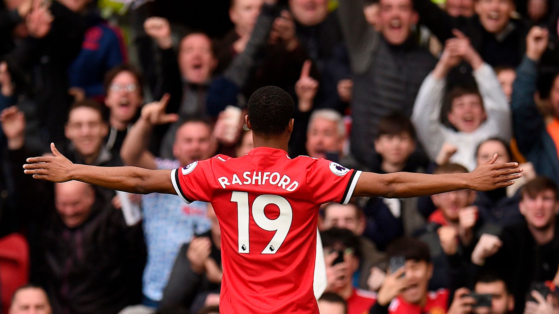 Marcus Rashford esulta Manchester United, 1920x1080 1080p, Desktop