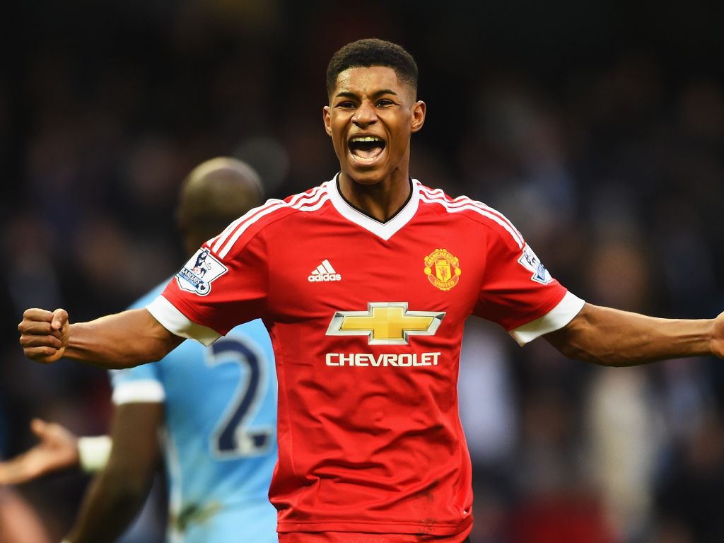 Marcus Rashford esulta Manchester United, 1024x768 HD, Desktop