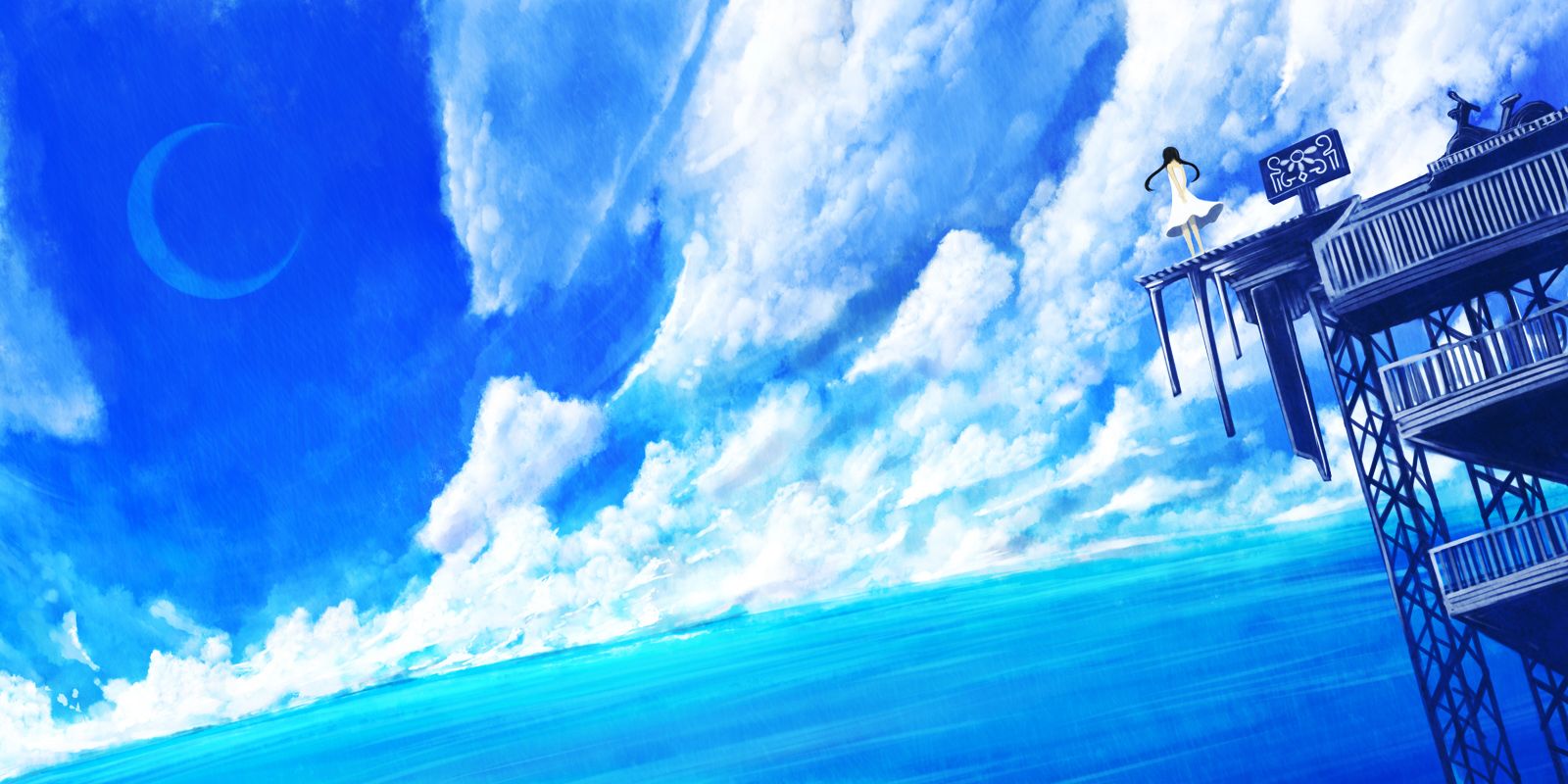 Mare e nuvole blu, 1600x800 900p, Desktop