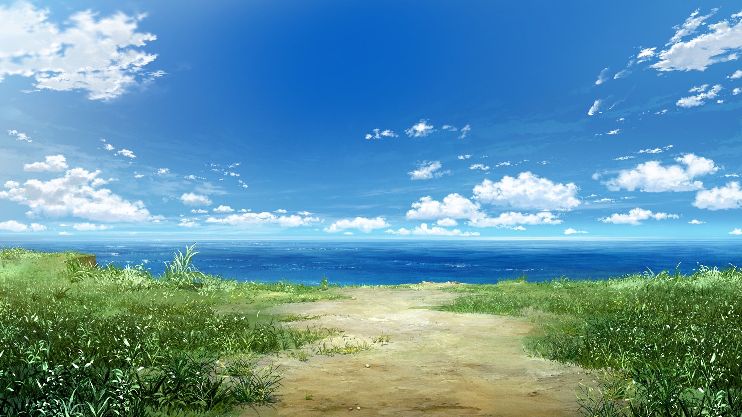 Mare calmo cielo azzurro anime, 2560x1440 1440p, Desktop