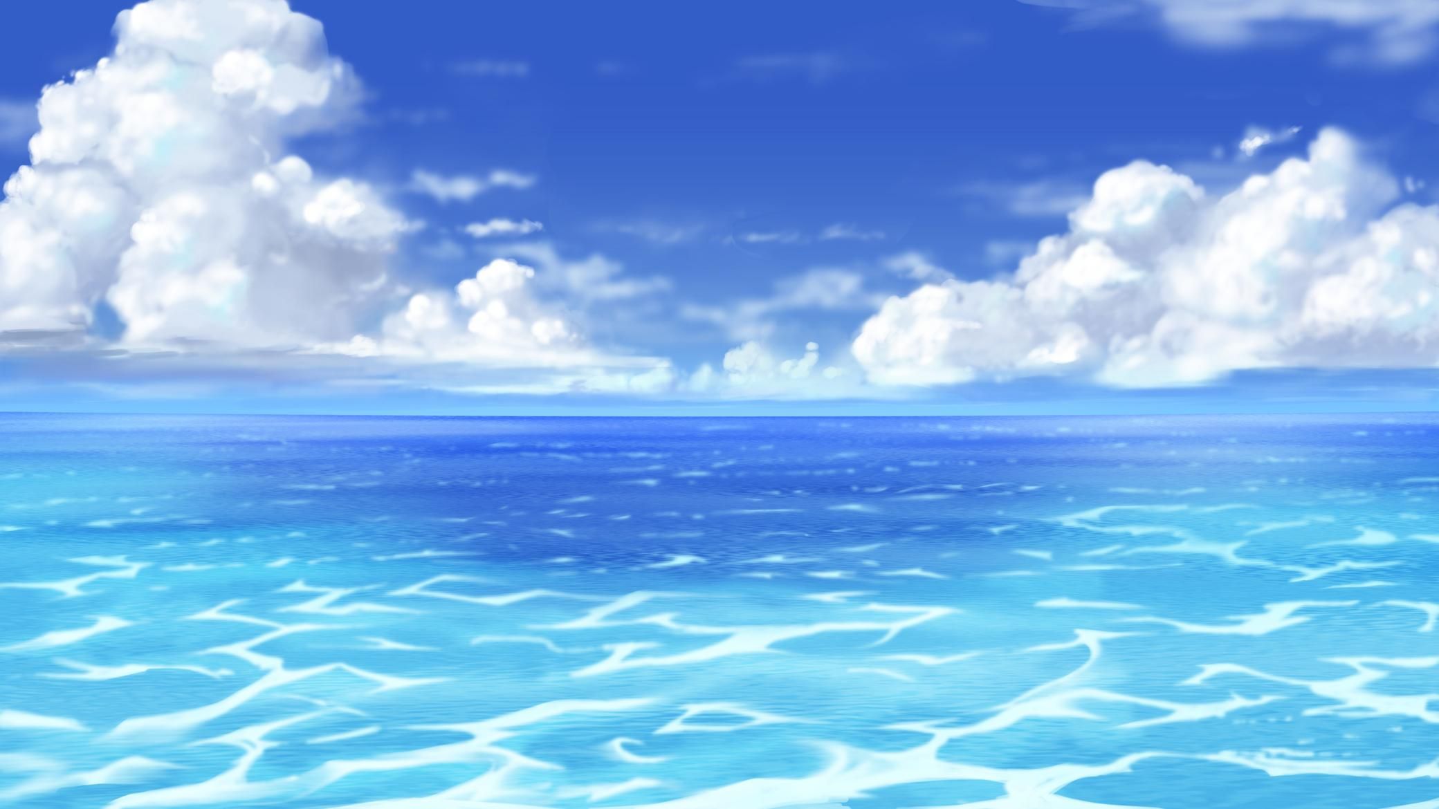 Mare azzurro con nuvole bianche, 2080x1170 2K, Laptop