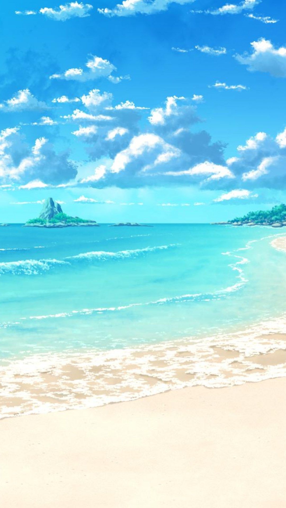 Spiaggia oceano anime azzurro, 1080x1920 Full HD Verticale, Samsung Galaxy