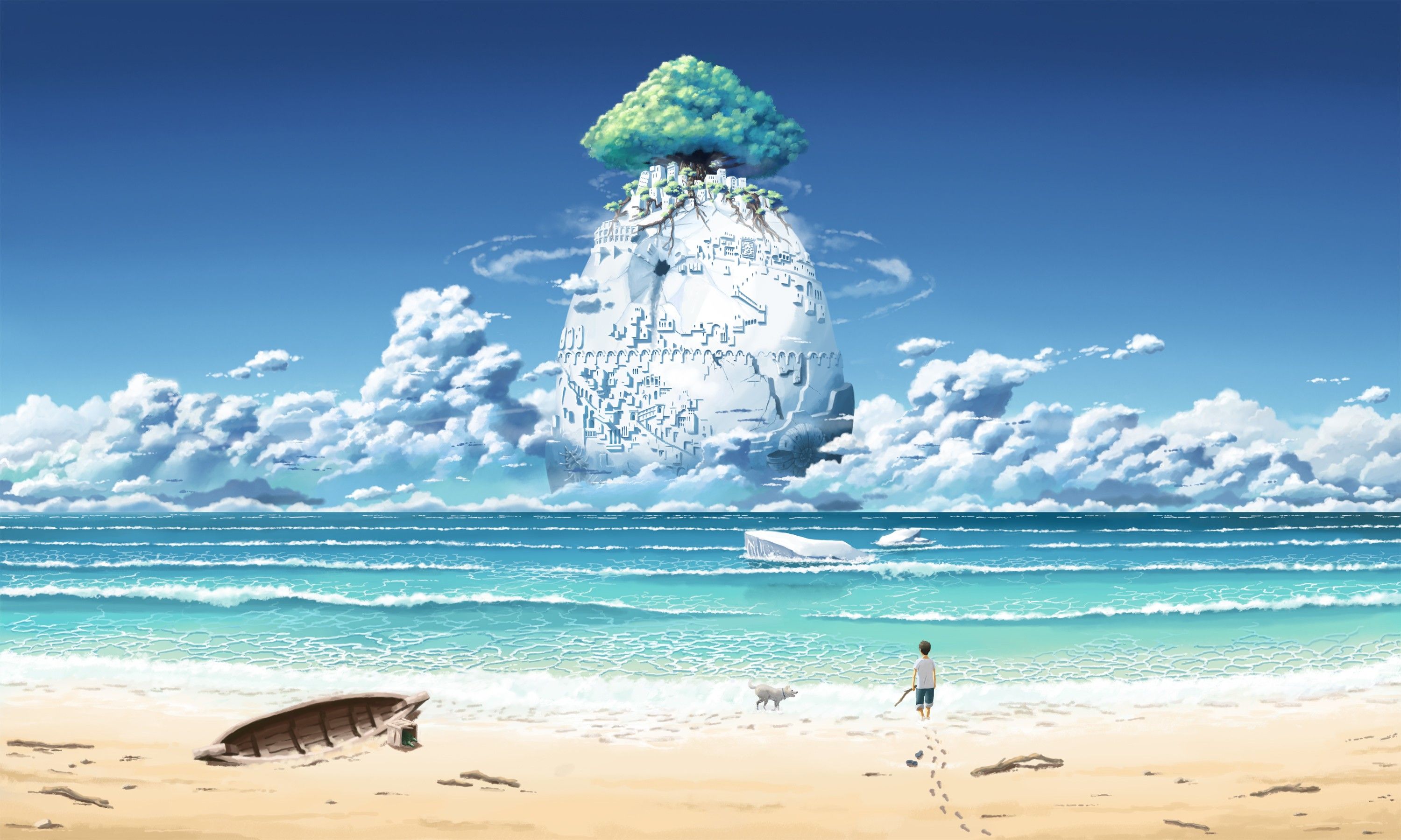 Molo con barche anime, 1242x2208 Full HD Verticale, iPhone
