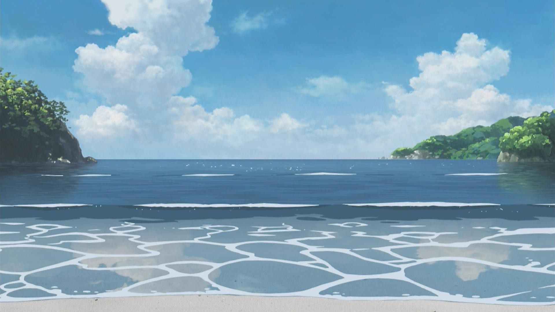 Spiaggia anime mare azzurro, 1920x1080 Full HD, Desktop