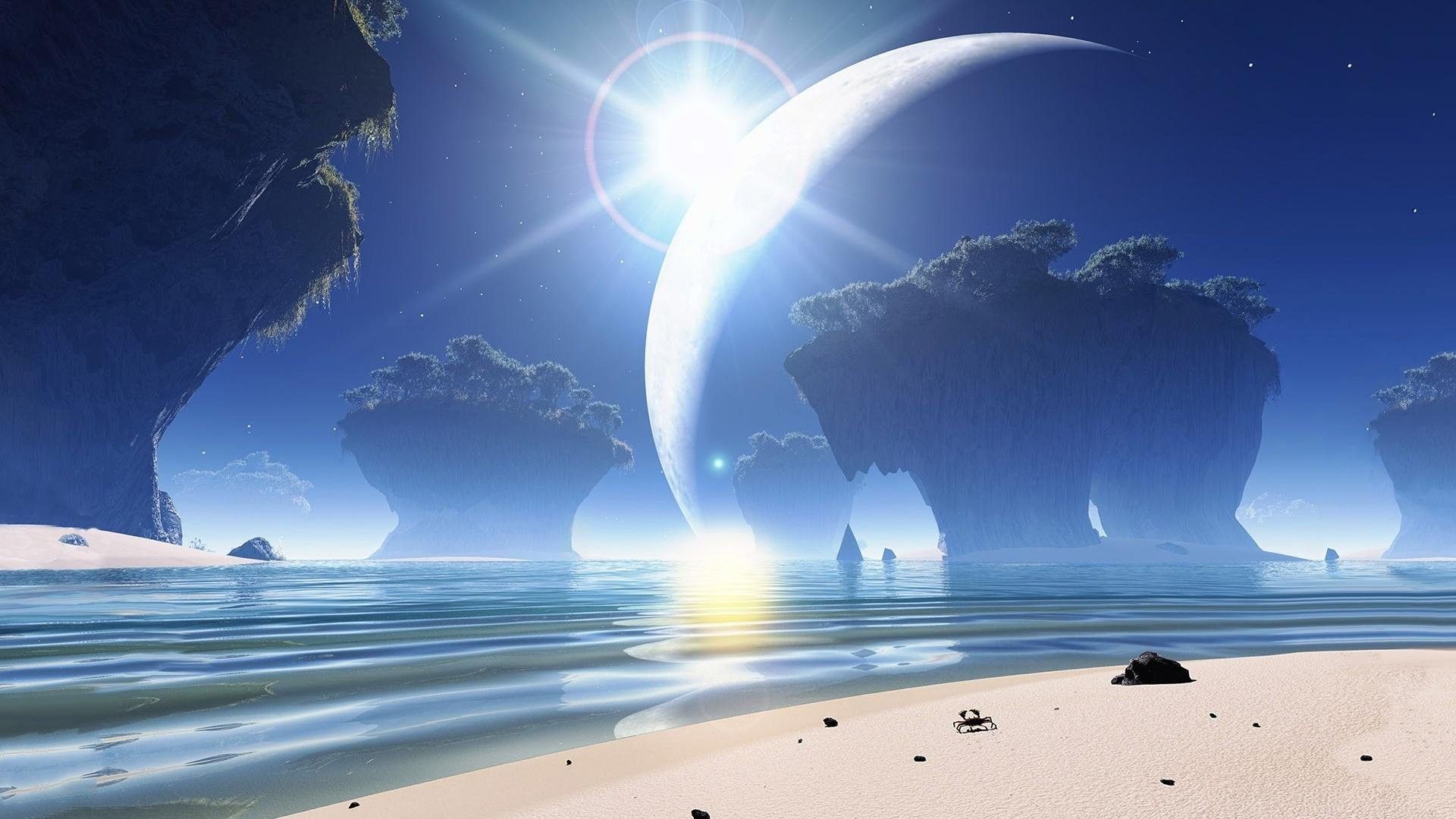 Spiaggia anime mare azzurro, 1920x1080 Full HD 1080p, Desktop