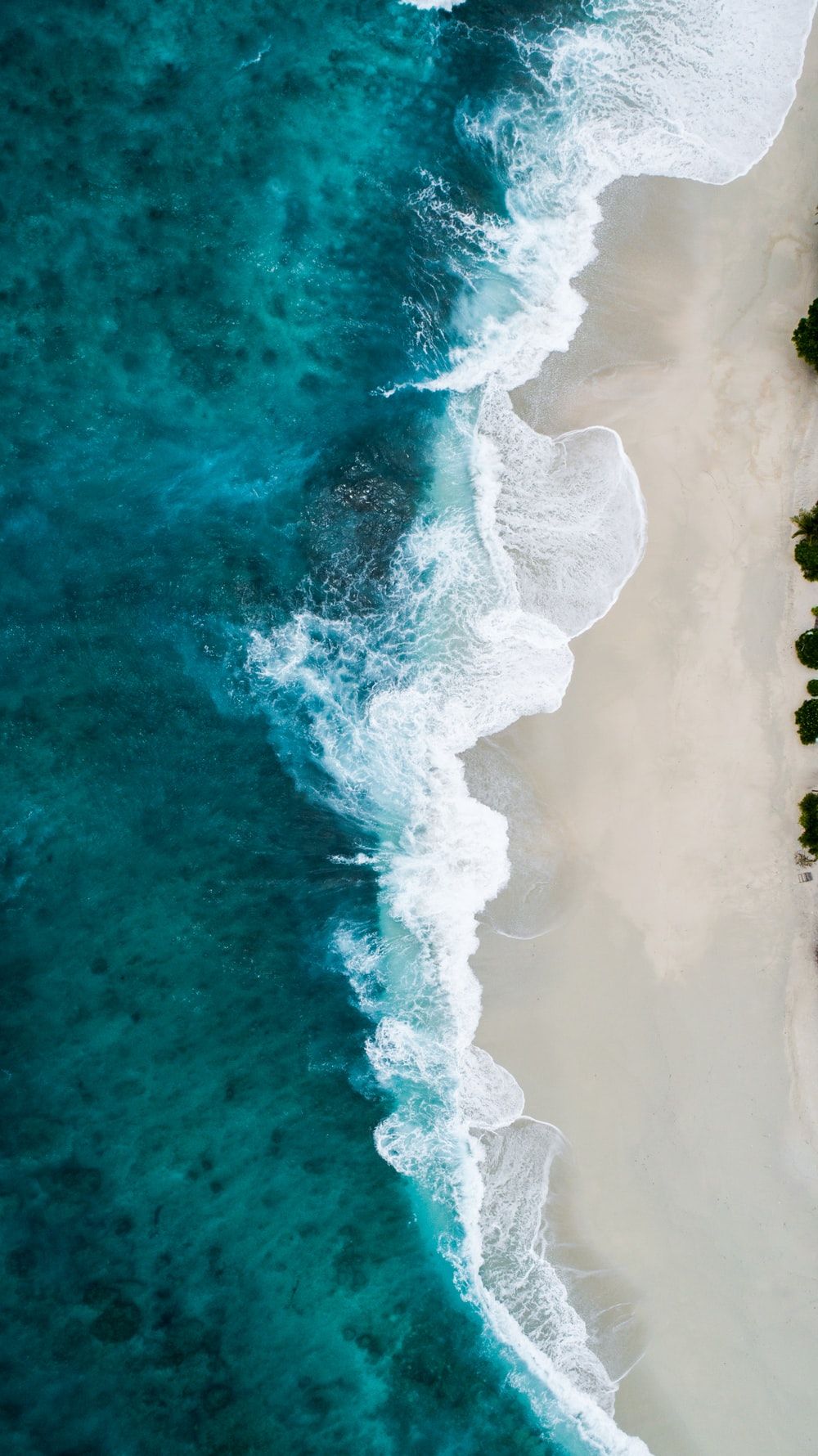 Vista aerea onde spiaggia, sfondi Mare, 1000x1780 Full HD Verticale, iPhone