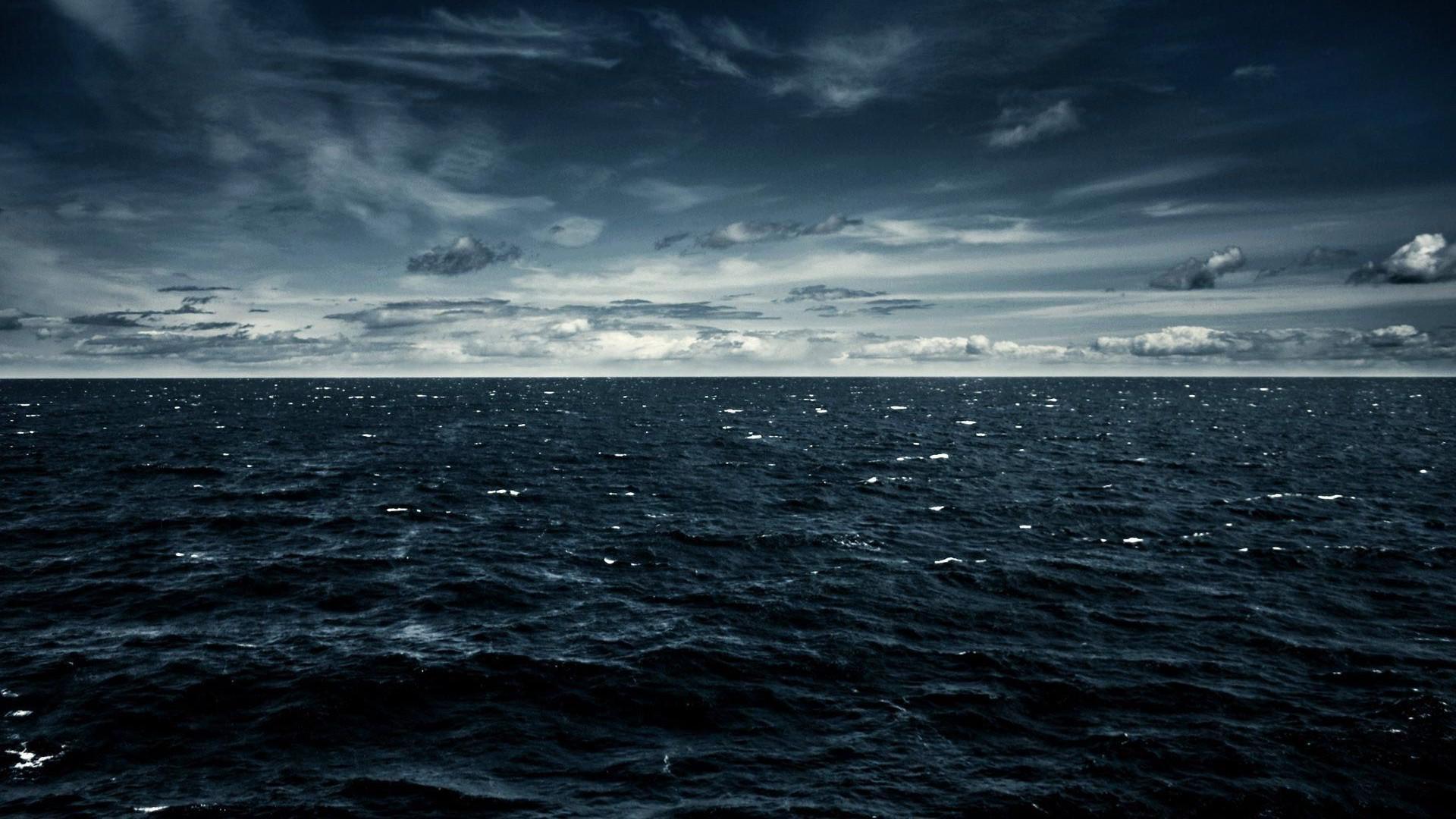 Mare scuro tempestoso notturno, sfondo 1920x1080 Full HD 1080p, Laptop